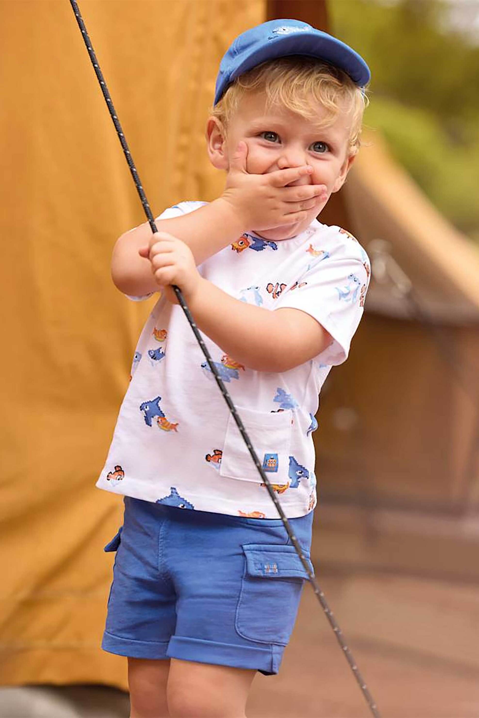 Mayoral βρεφική βερμούδα μονόχρωμη με ελαστική μέση - 1223-S26 Μπλε