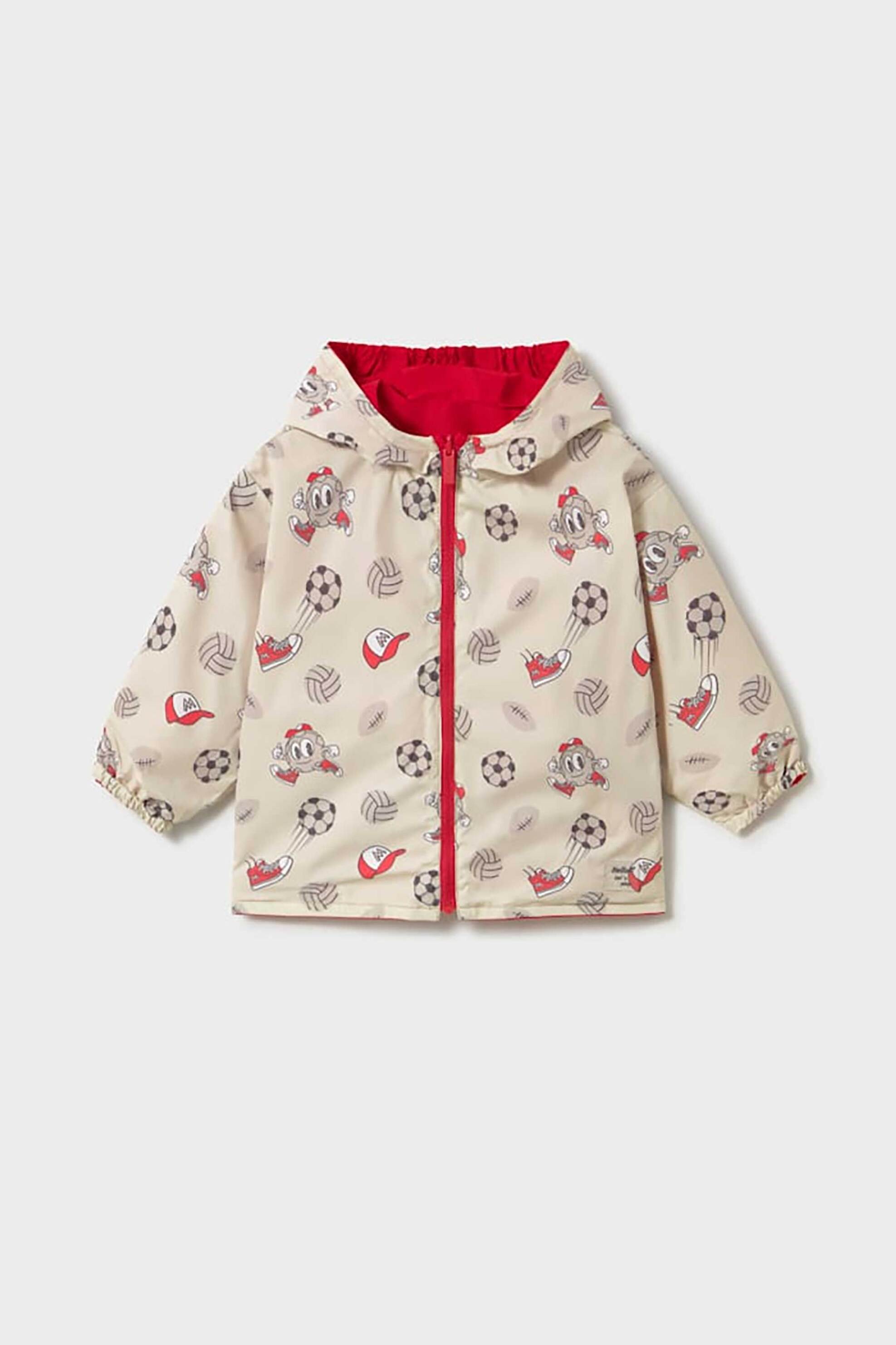 Mayoral βρεφικό αντιανεμικό μπουφάν διπλής όψης με κουκούλα - 1410-S26 Κόκκινο