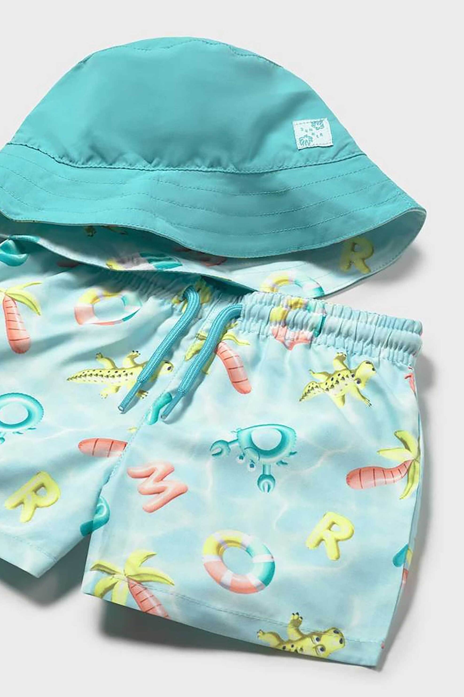 Mayoral βρεφικό σετ μαγιό και καπέλο με all-over print (2 τεμάχια) - 1660-S26 Βεραμάν Ανοιχτό φωτογραφία