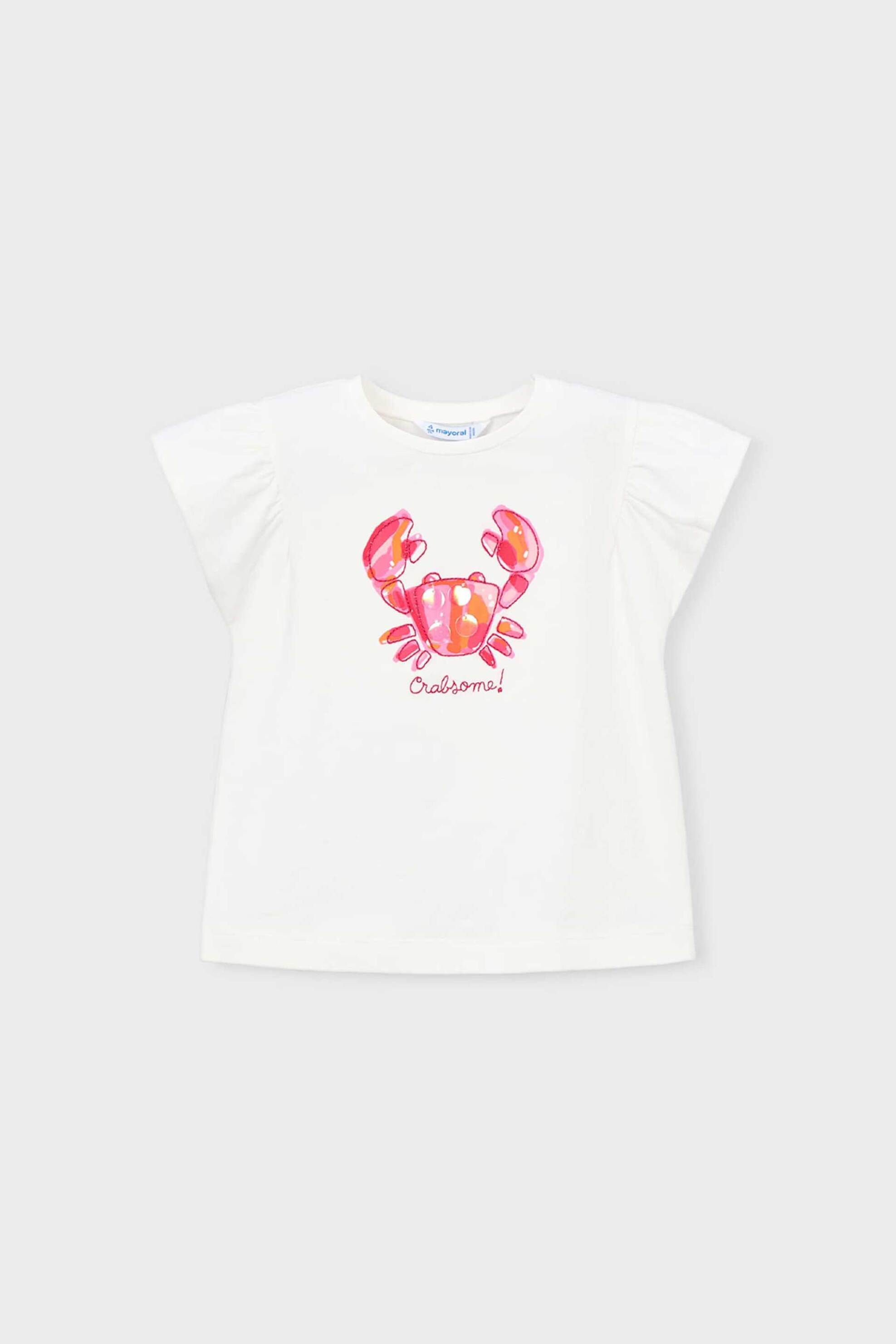 Mayoral βρεφικό T-shirt με print Regular Fit - 3007-S26 Εκρού