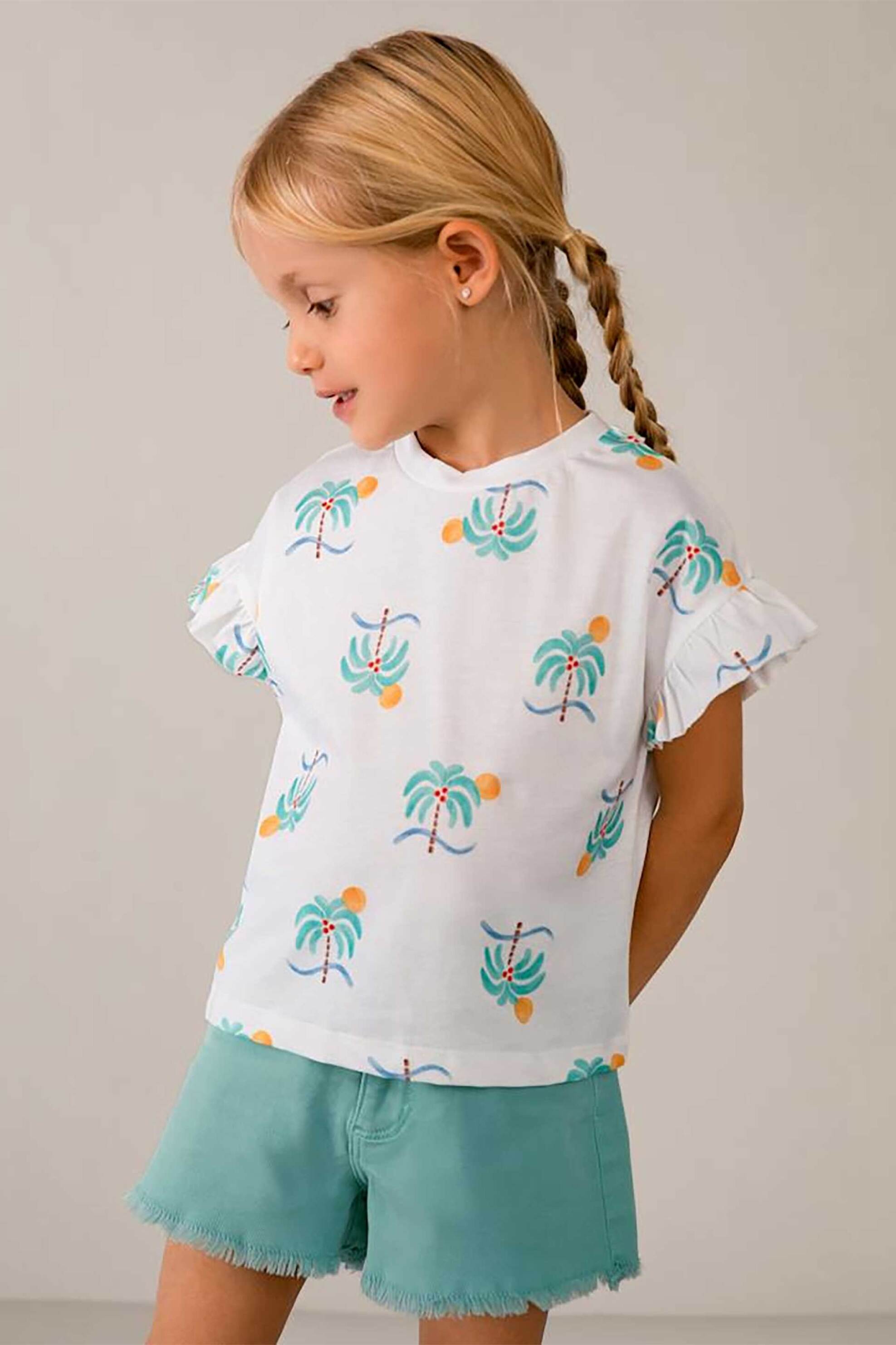 Mayoral παιδική μπλούζα με all-over print - 3018-S26 Εκρού