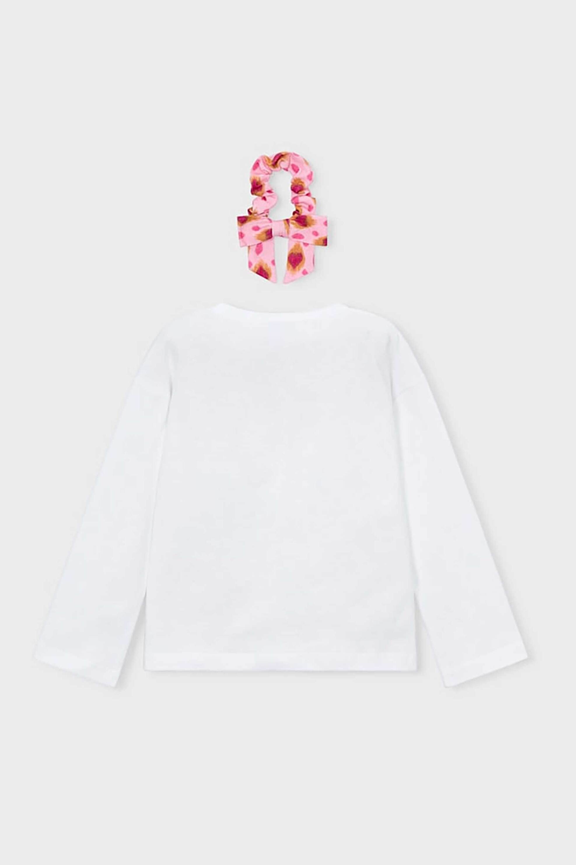 Mayoral Παιδική Μπλούζα με Scrunchie Και Print - 3020-S26 Λευκό