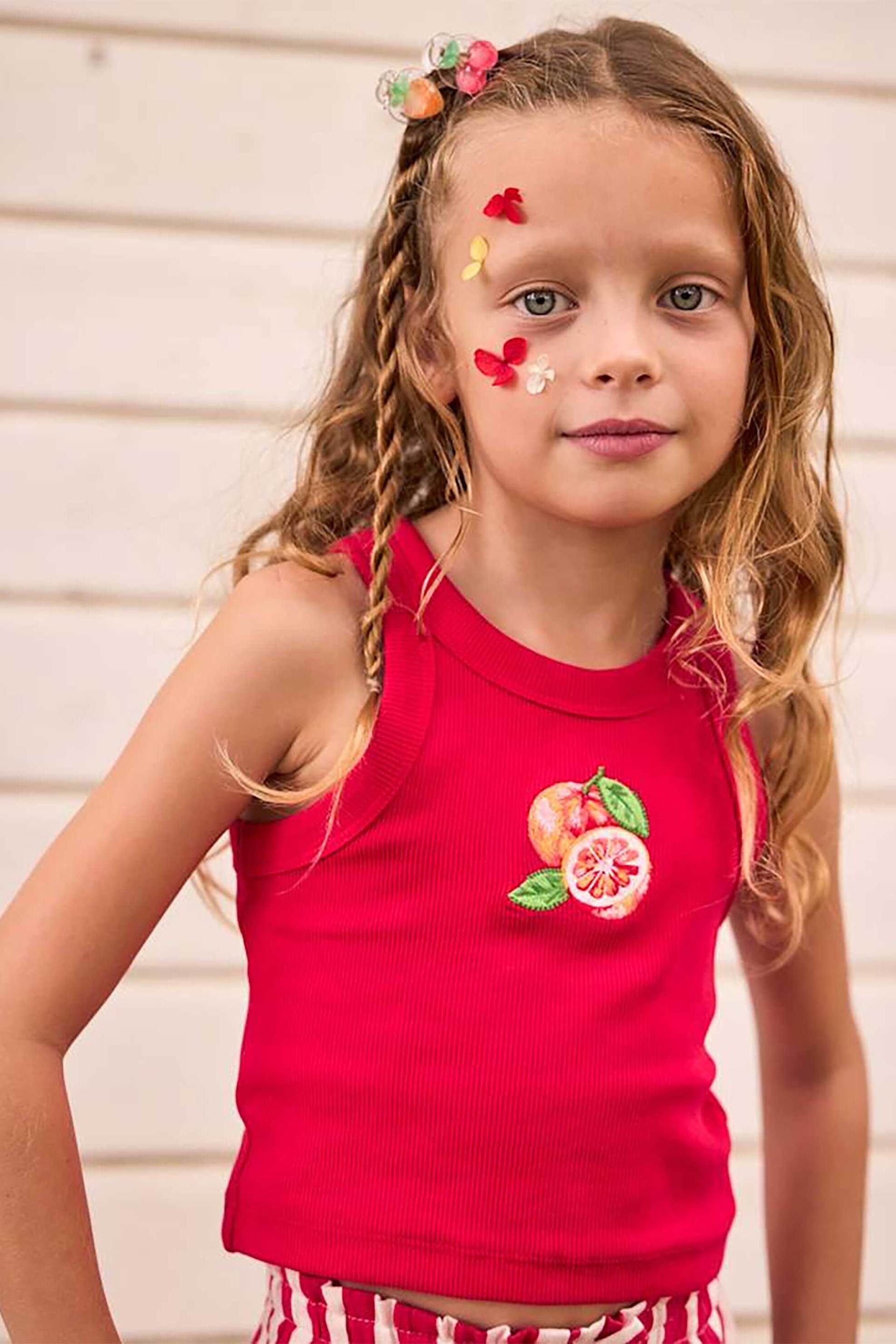 Mayoral παιδική αμάνικη μπλούζα με print - 3021-S26 Φούξια