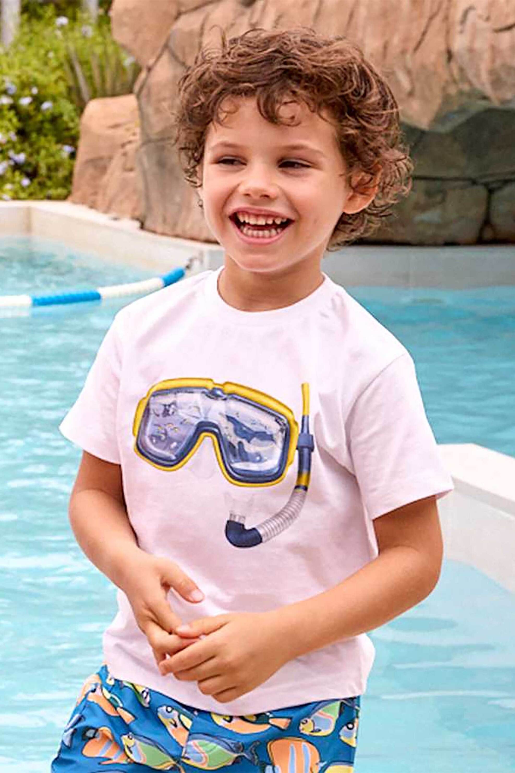 Mayoral παιδική μπλούζα με print - 3081-S26 Λευκό