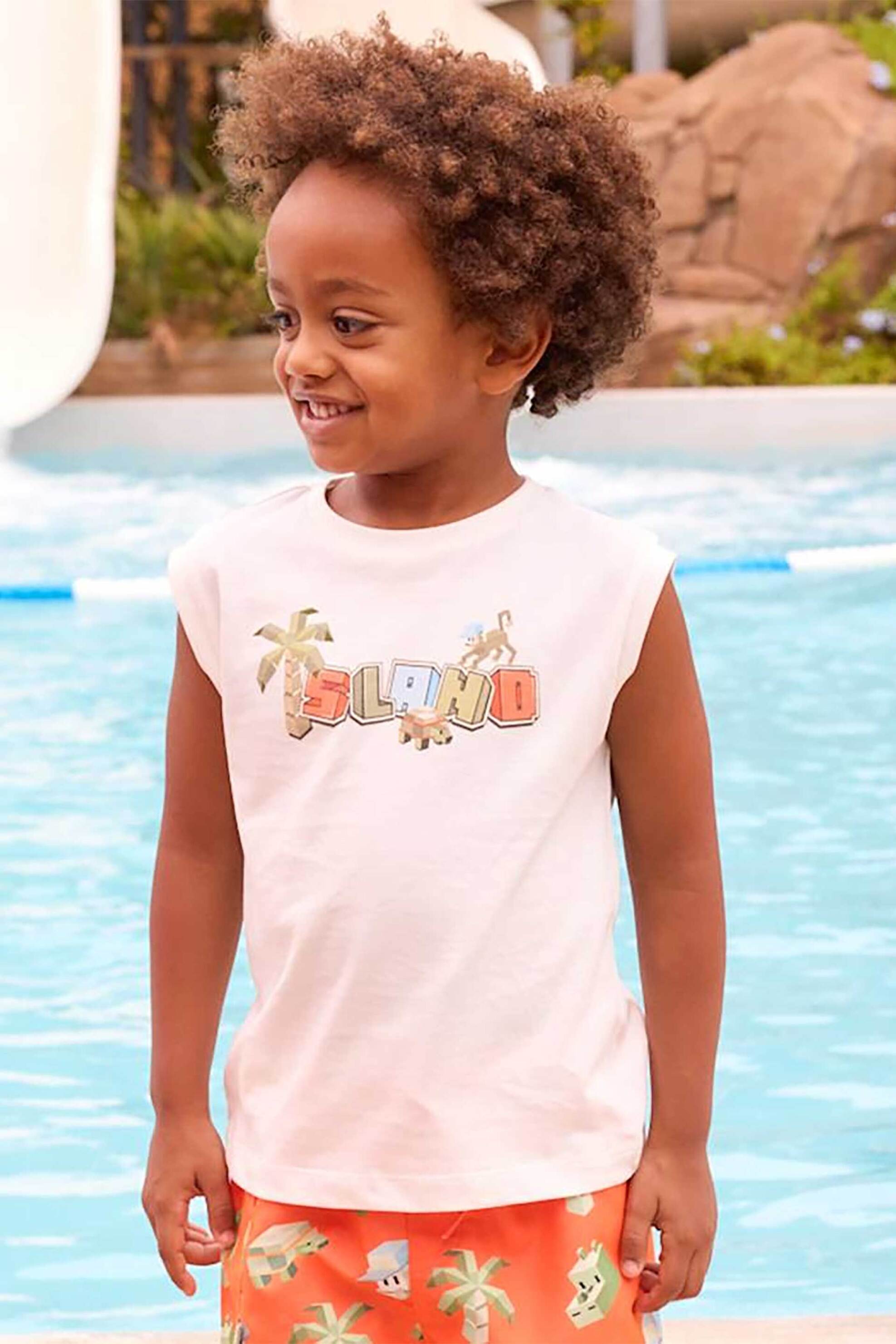 Mayoral παιδική αμάνικη μπλούζα με print - 3085-S26 Κρέμ