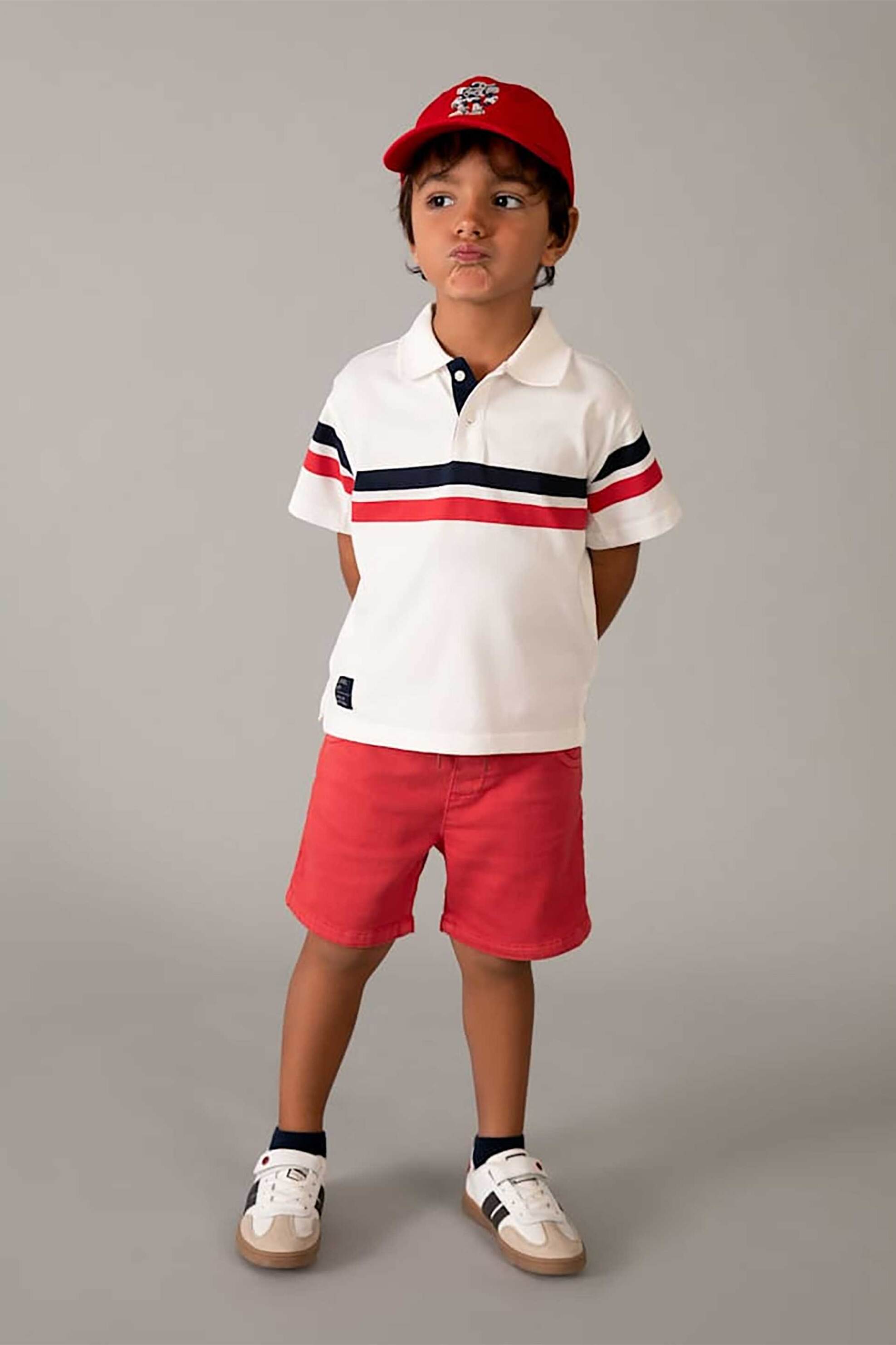 MAYORAL Mayoral παιδική βερμούδα μονόχρωμη - 3207-S26 Κόκκινο