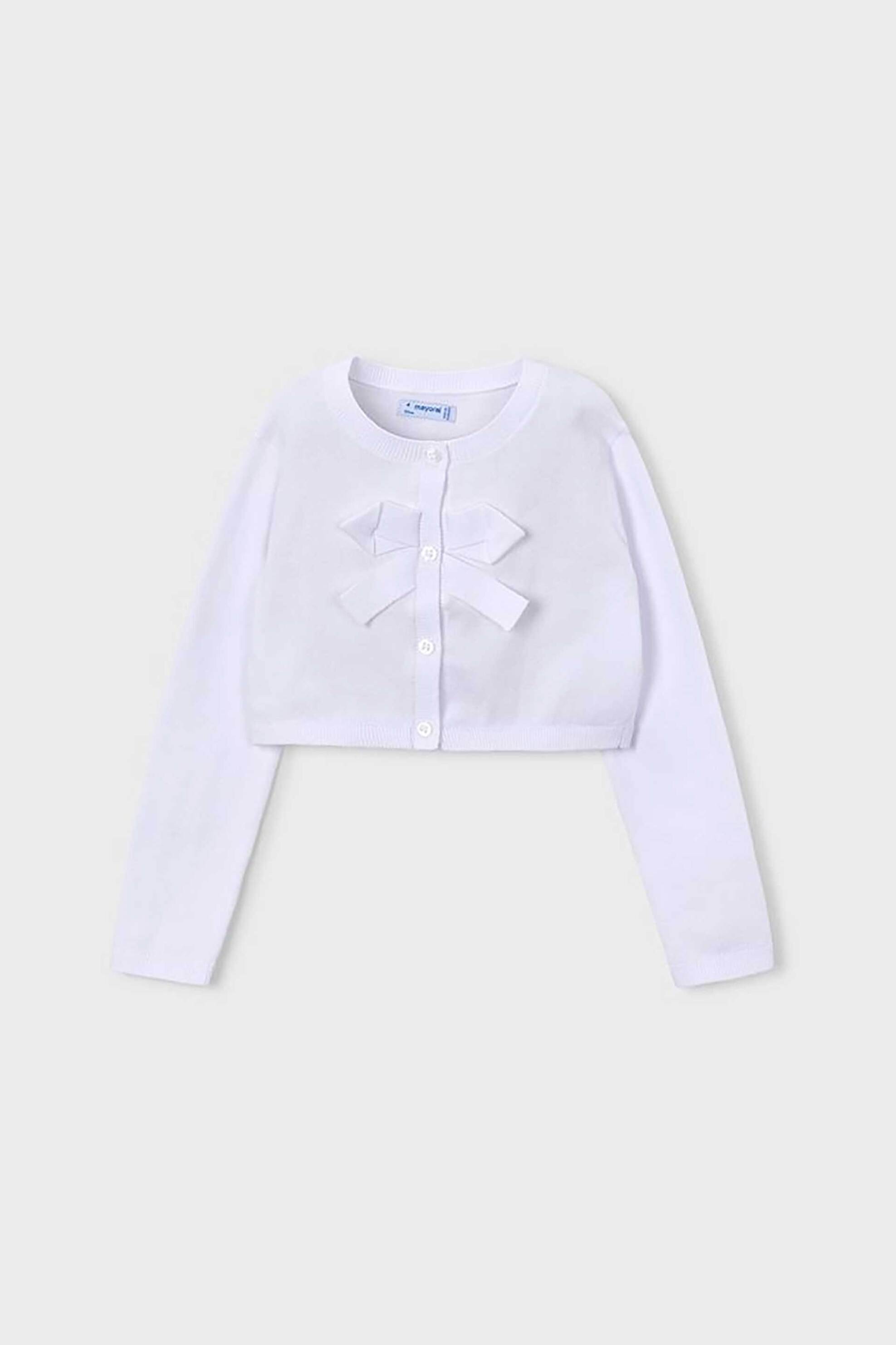 Mayoral παιδική πλεκτή ζακέτα μονόχρωμη - 321-S26 Λευκό