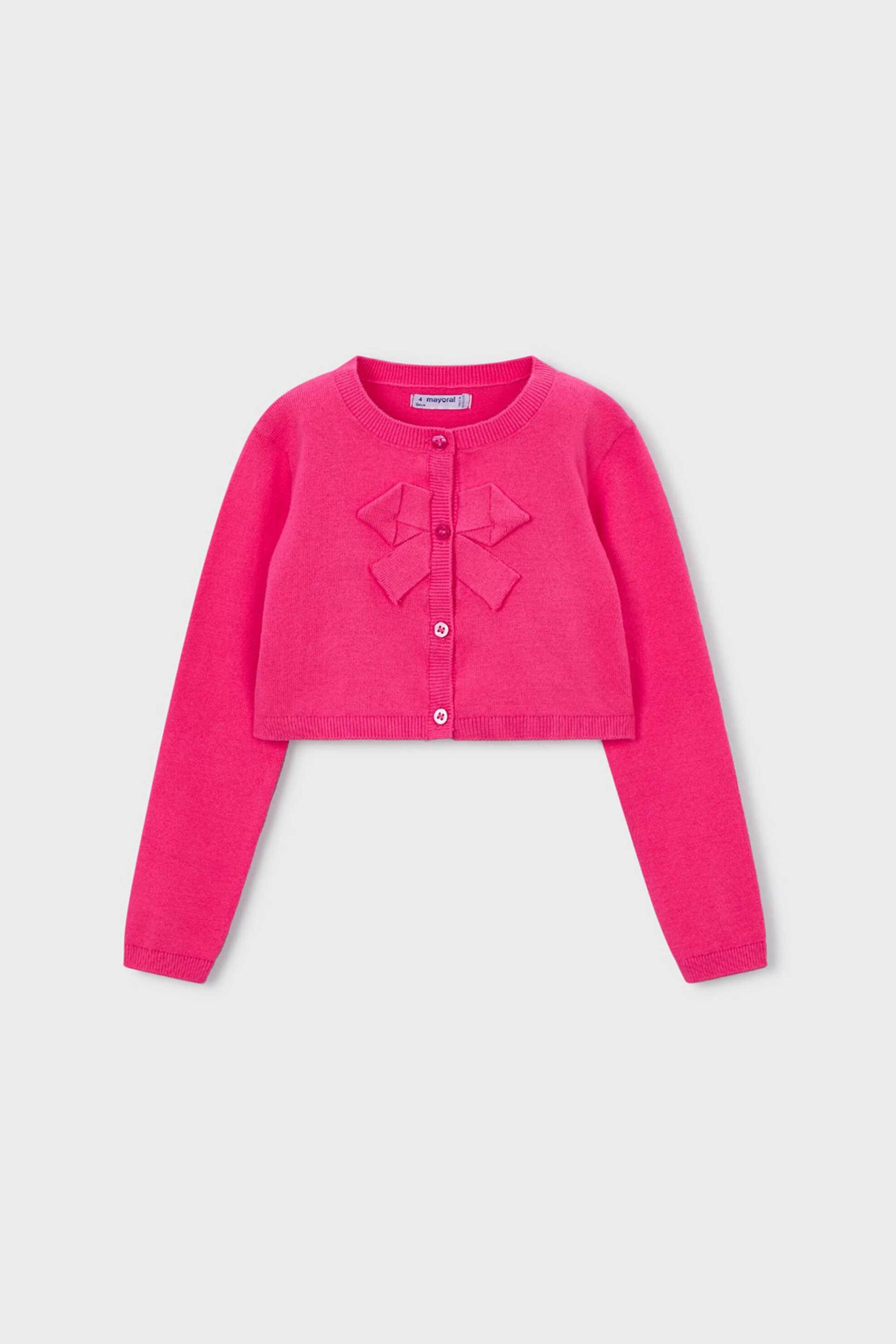 Mayoral παιδική πλεκτή ζακέτα μονόχρωμη - 321-S26 Φούξια
