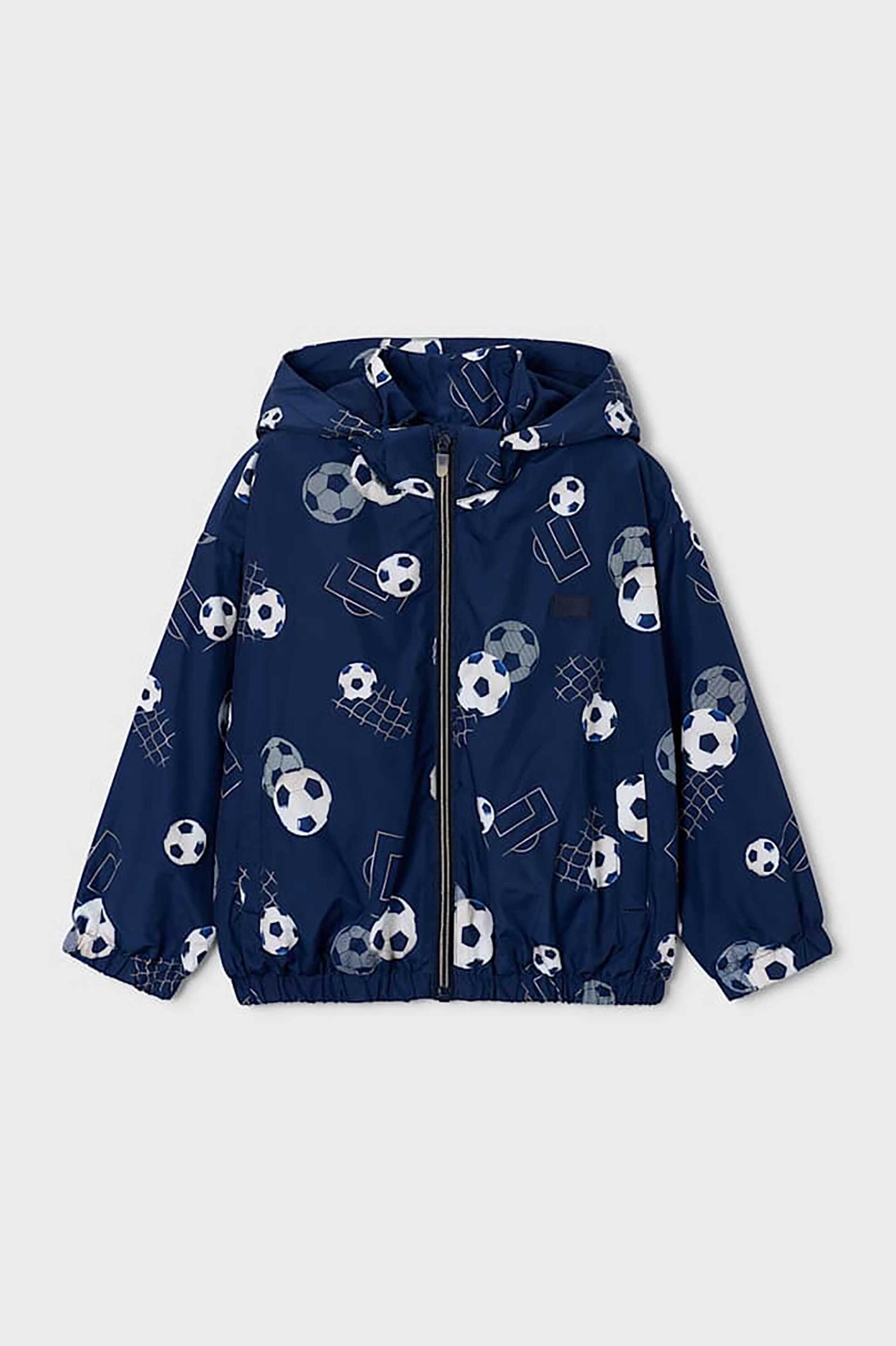 Mayoral παιδικό αντιανεμικό μπουφάν με κουκούλα και all-over print - 3446-S26 Μπλε Σκούρο