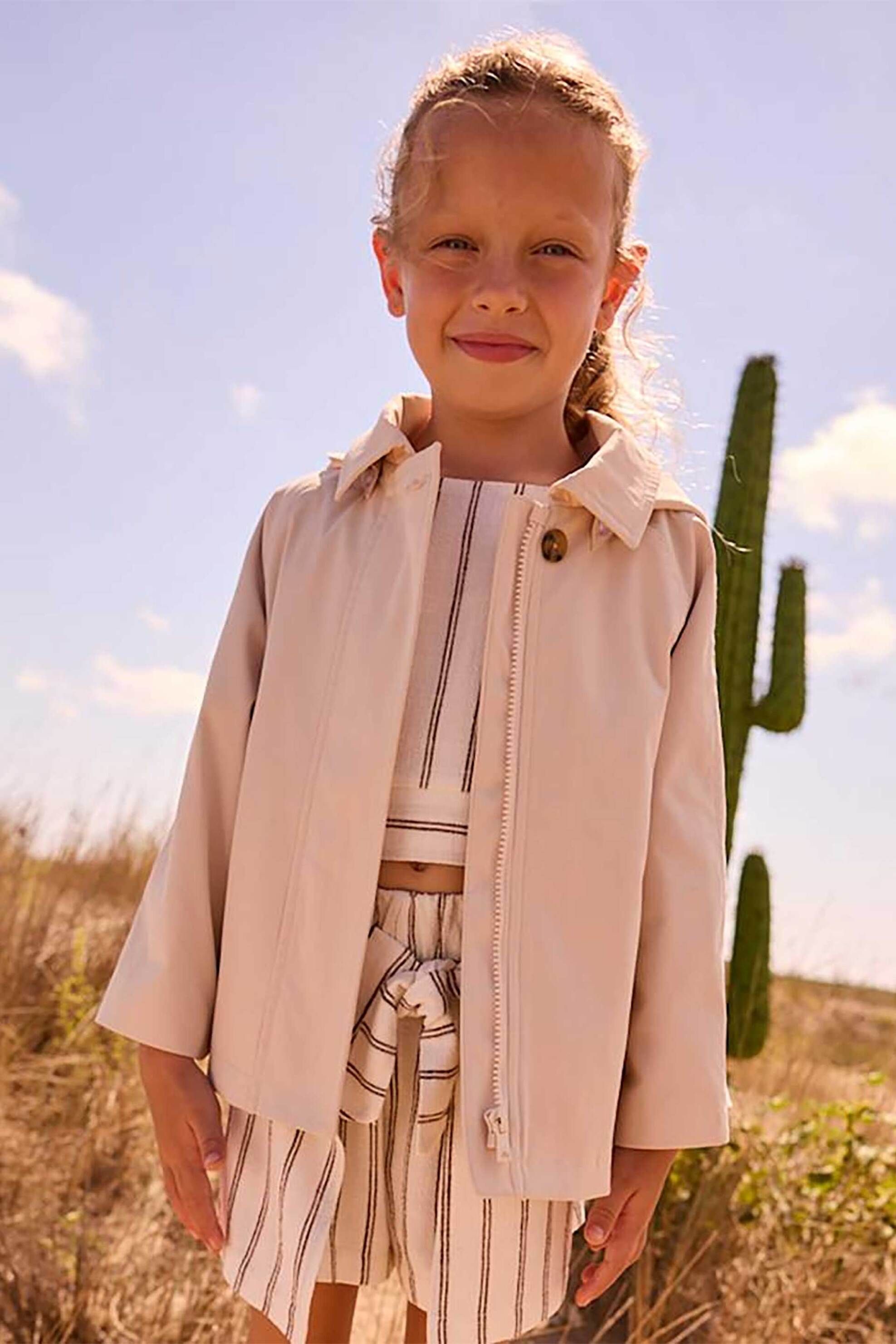 Mayoral παιδικό αντιανεμικό μπουφάν με κουκούλα - 3458-S26 Κρέμ