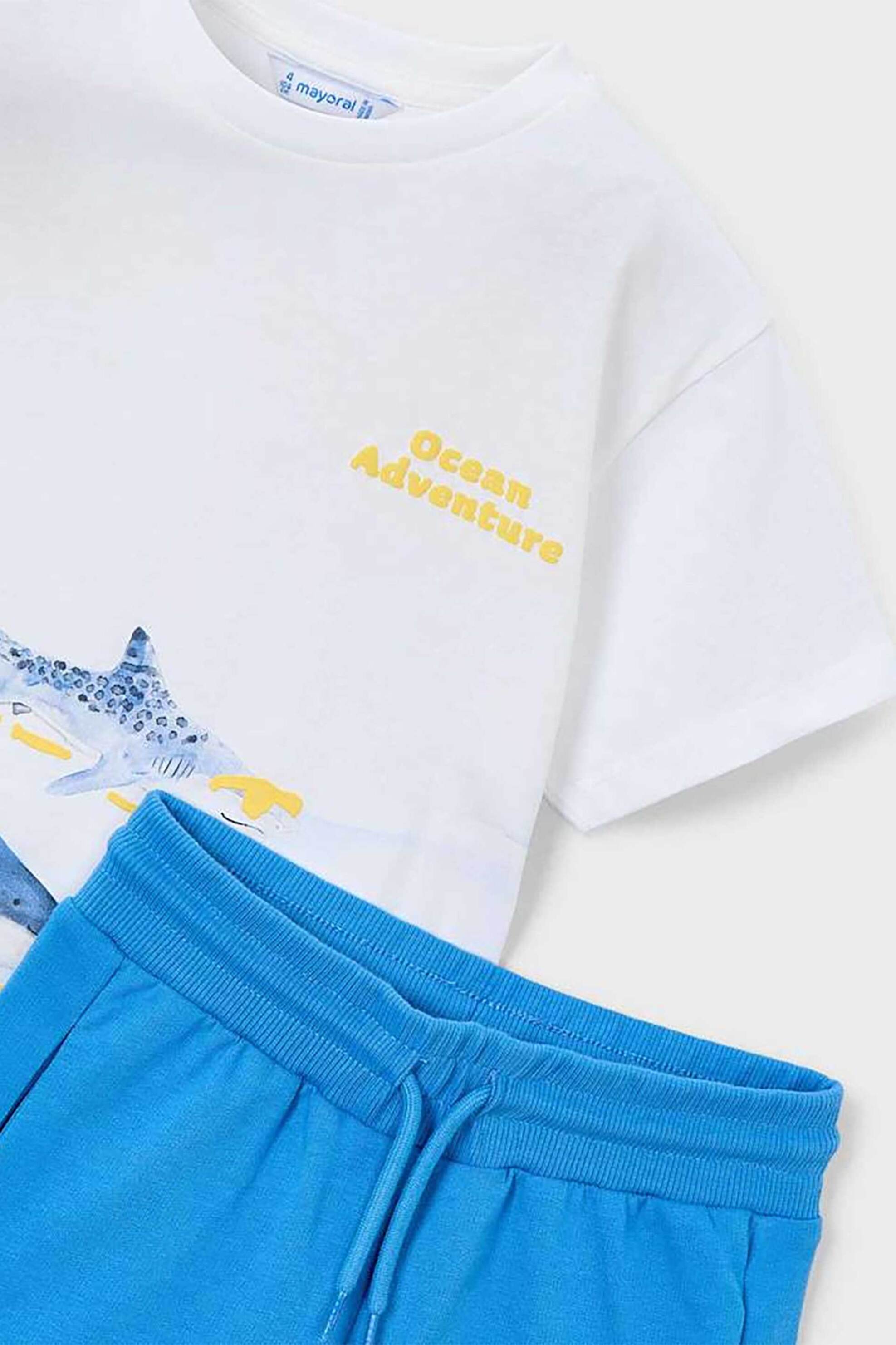 Mayoral παιδικό σετ μπλούζα και βερμούδα (2 τεμάχια) - 3610-S26 Μπλε φωτογραφία