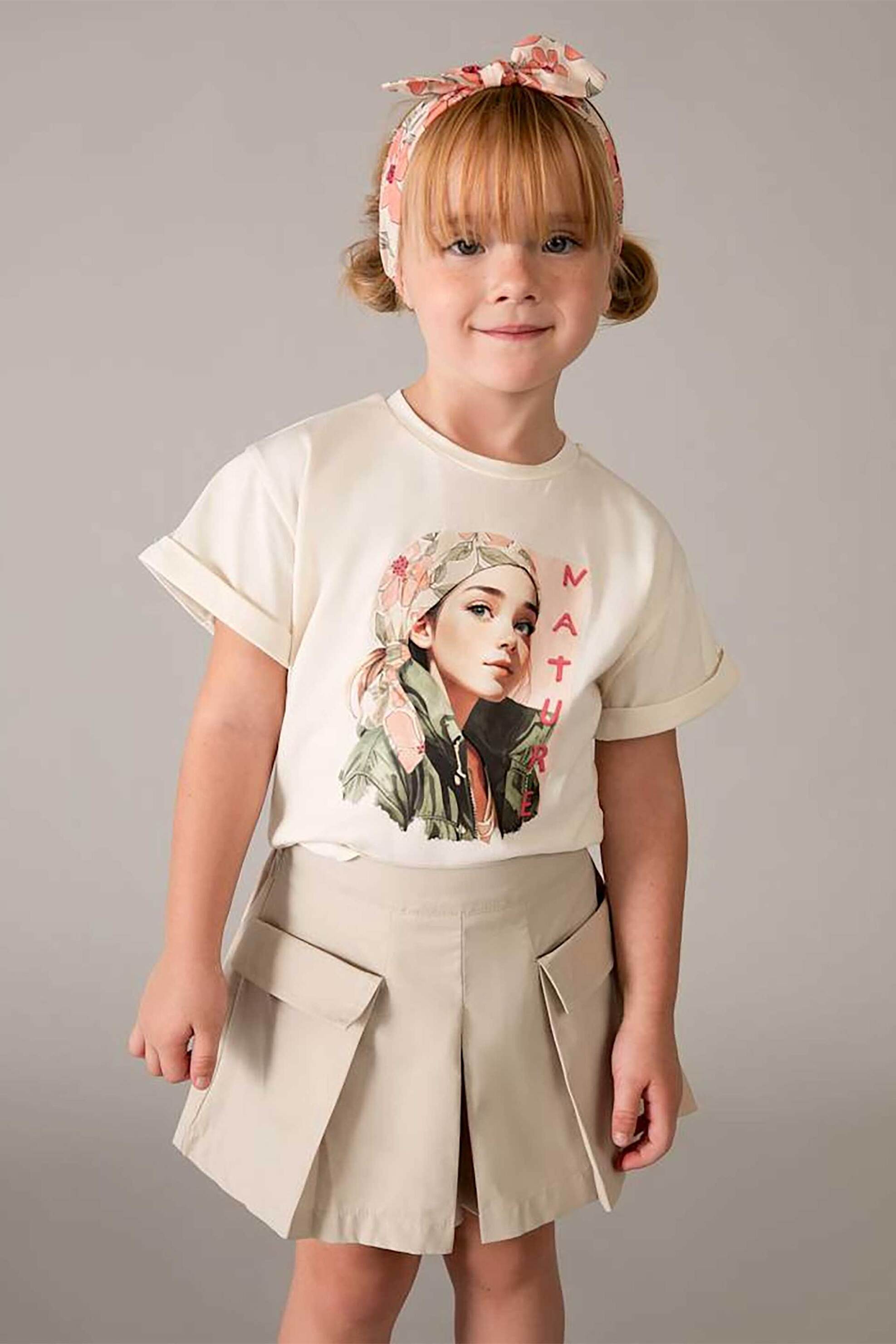 Mayoral παιδική φούστα-σορτς μονόχρωμη - 3908-S26 Μπεζ