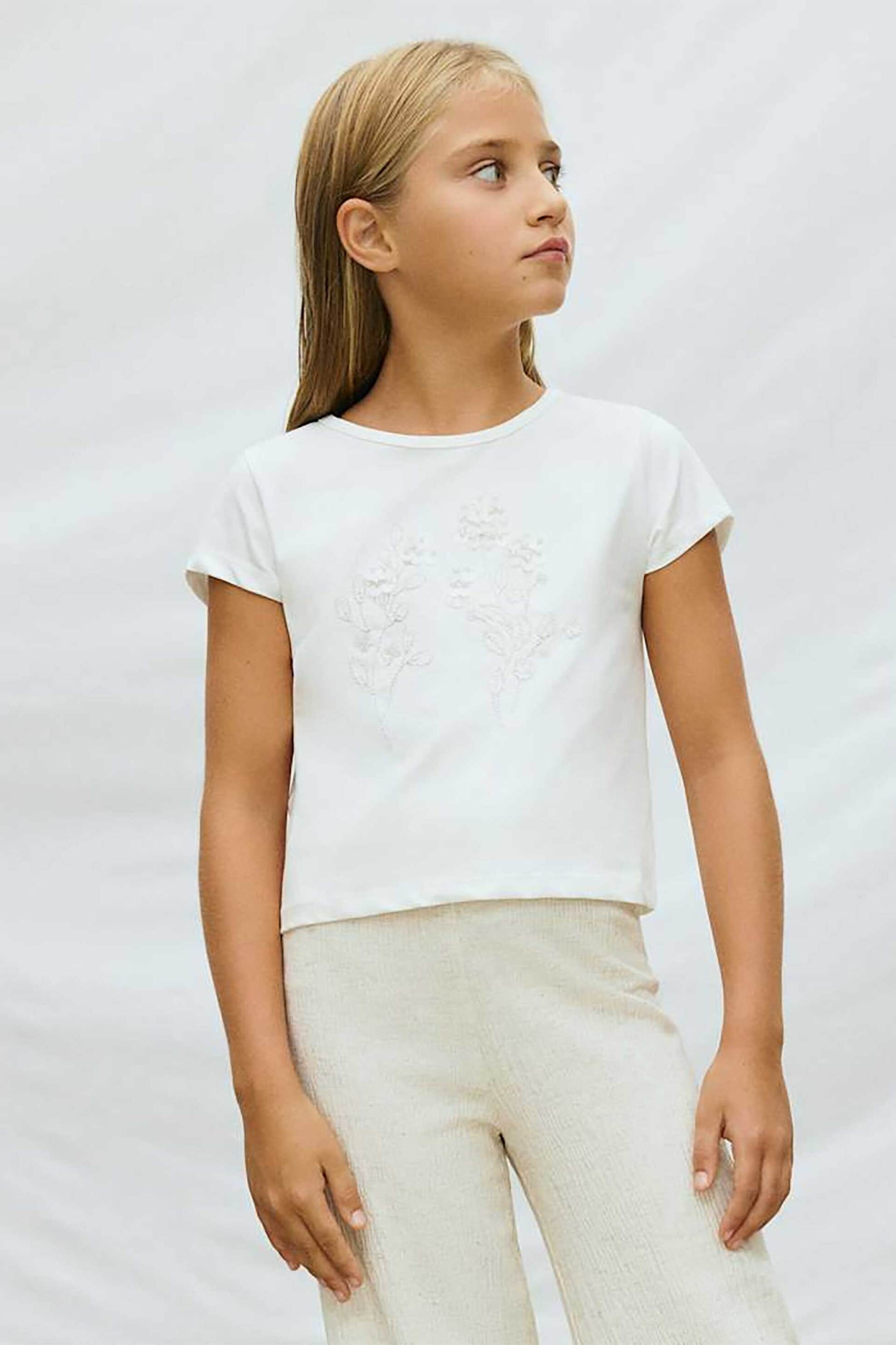 Mayoral παιδική μπλούζα και print με παγίετες - 6002-S26 Εκρού