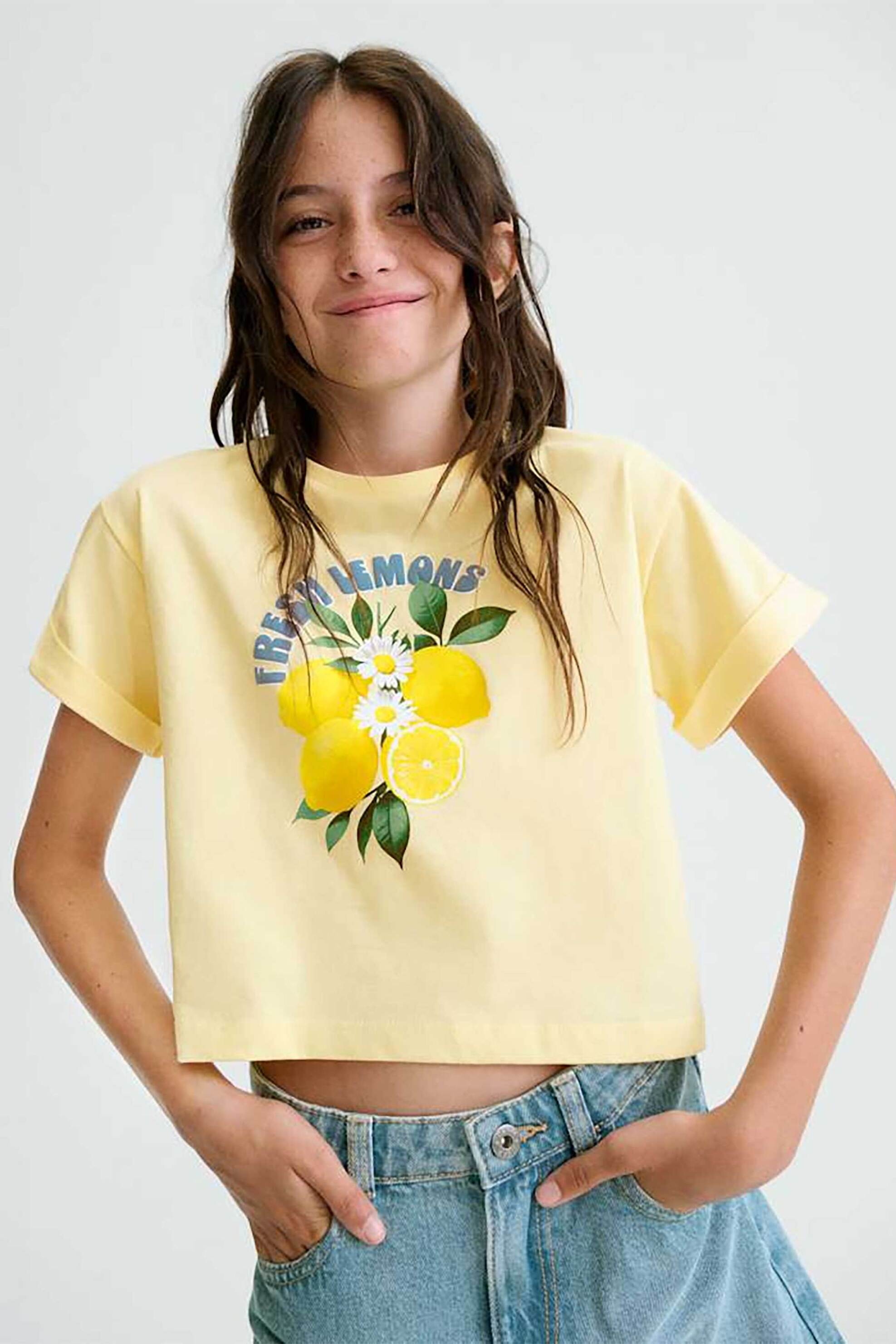 Mayoral παιδική μπλούζα με print - 6009-S26 Κίτρινο