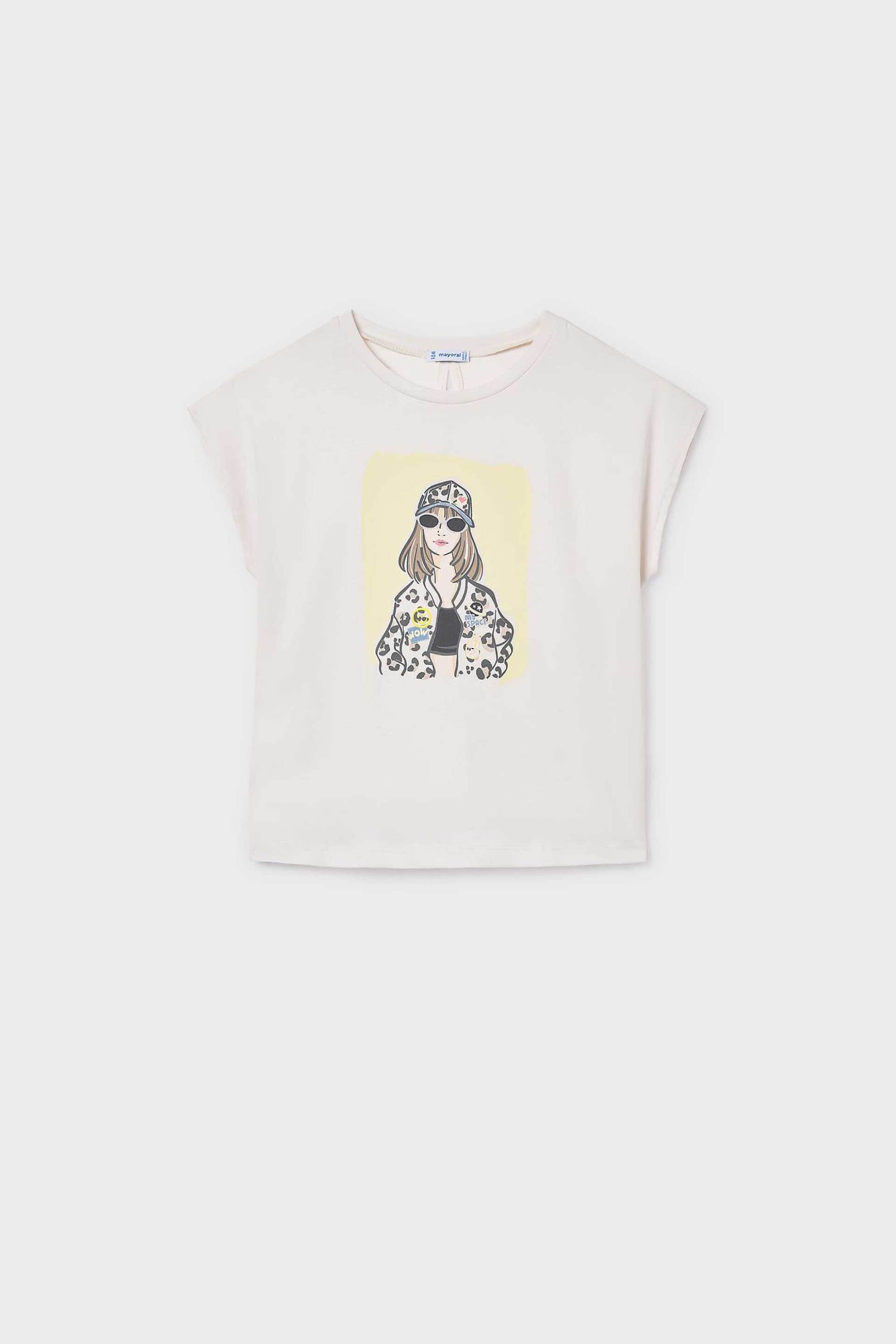 Mayoral παιδική μπλούζα με print - 6010-S26 Μπεζ