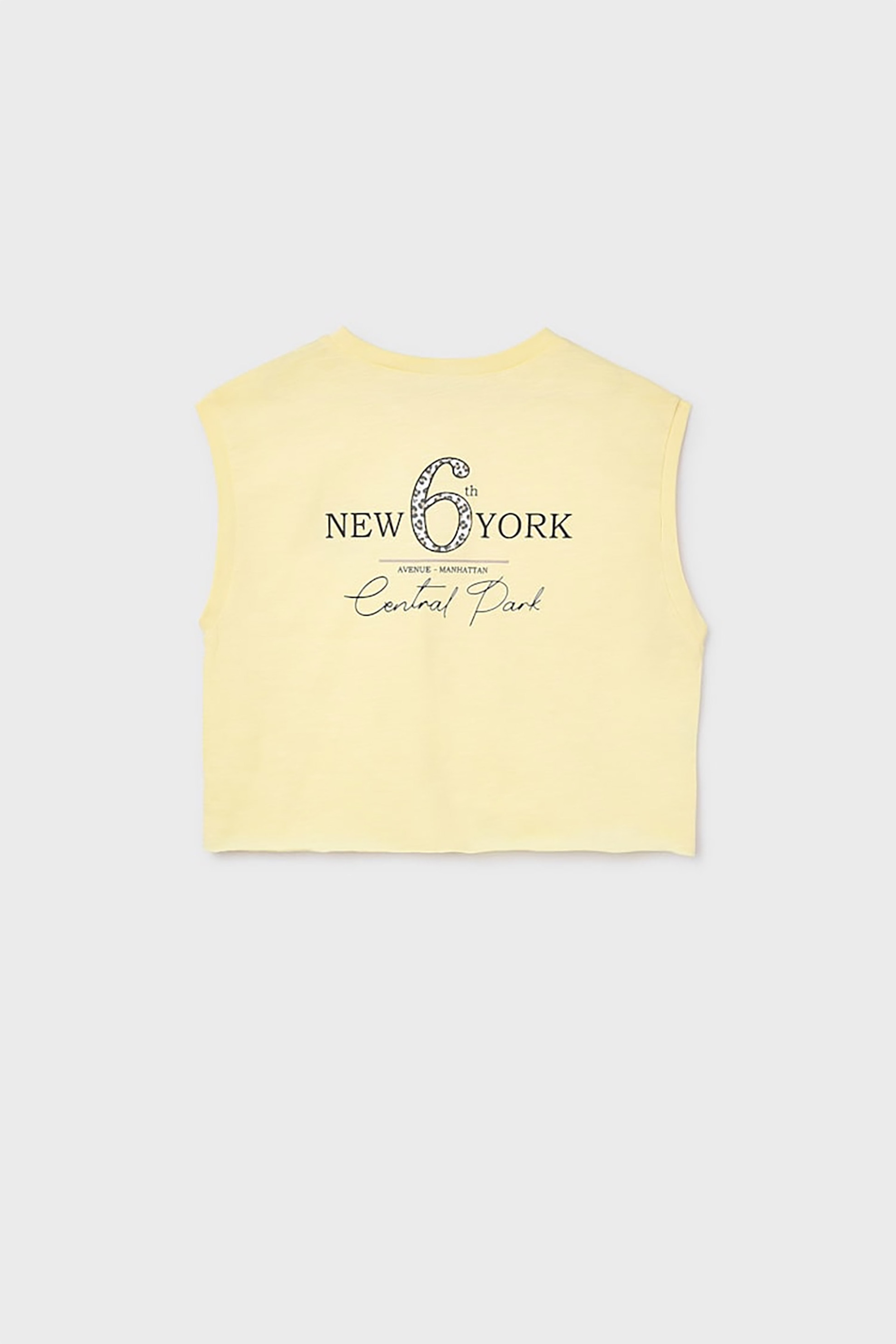 Mayoral Παιδική Cropped Αμάνικη Μπλούζα με Print - 6014-S26 Κίτρινο