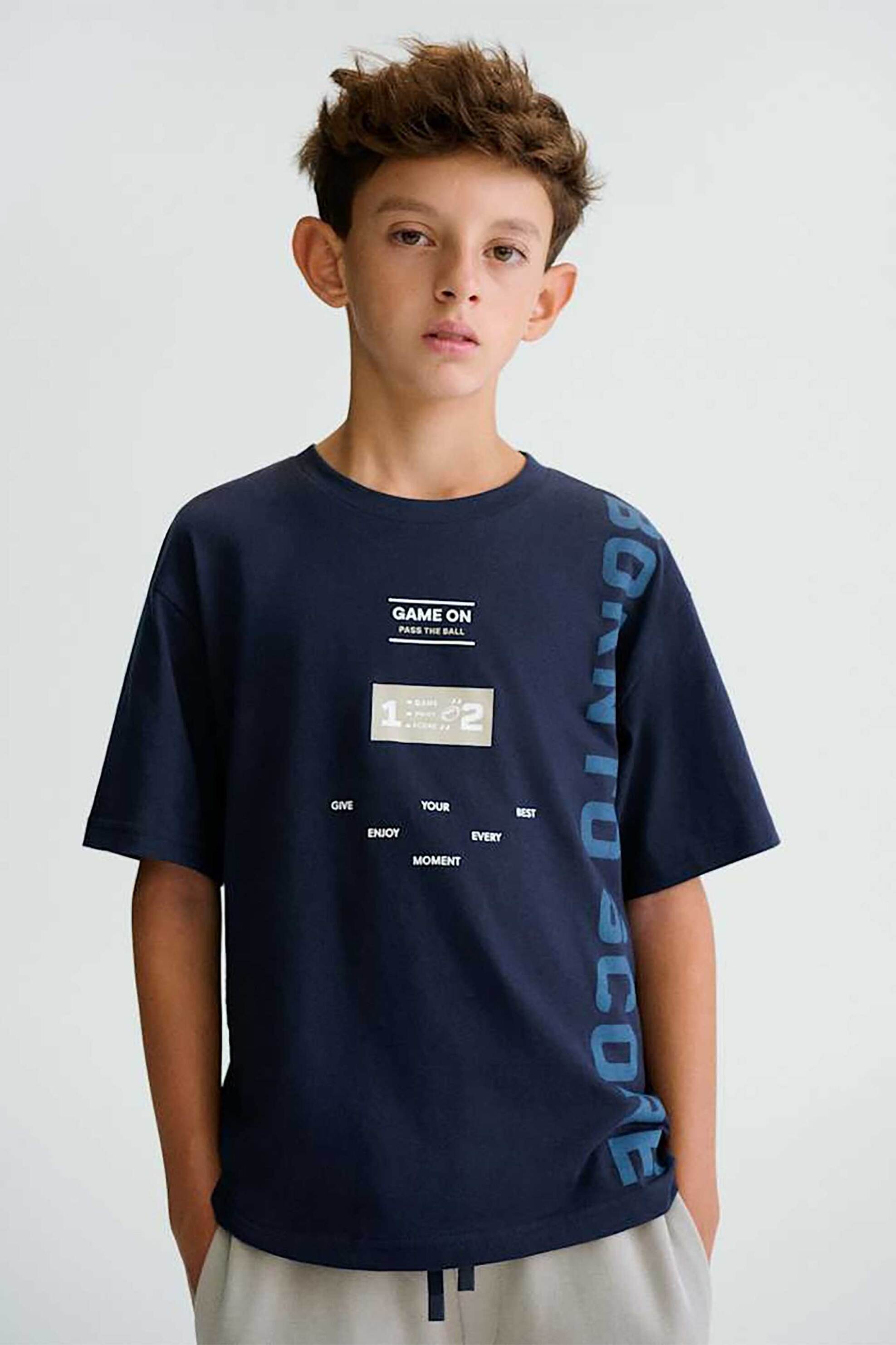 Mayoral παιδική μπλούζα με print - 6034-S26 Μπλε Σκούρο