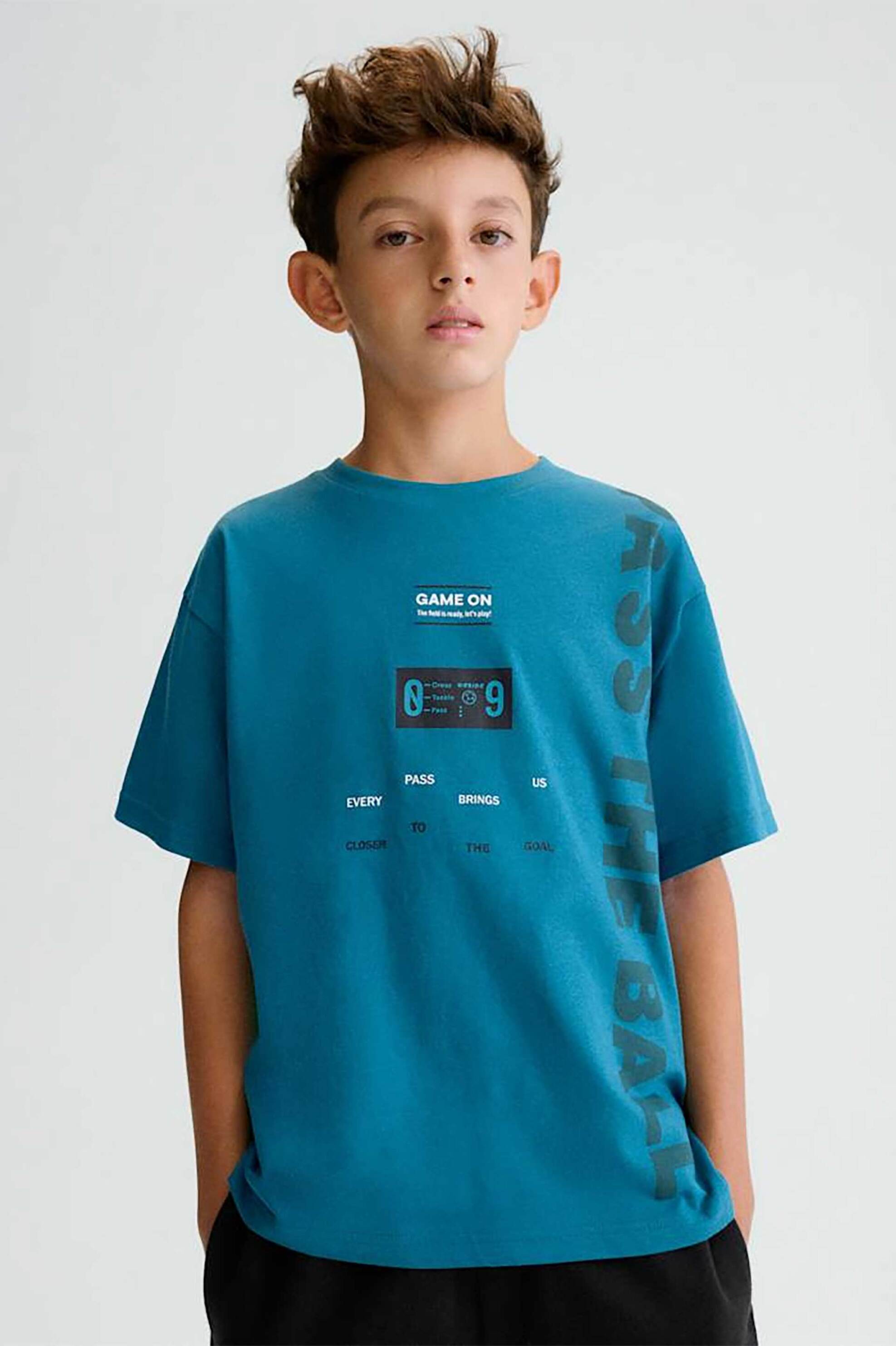 Mayoral παιδική μπλούζα με print - 6034-S26 Πετρόλ