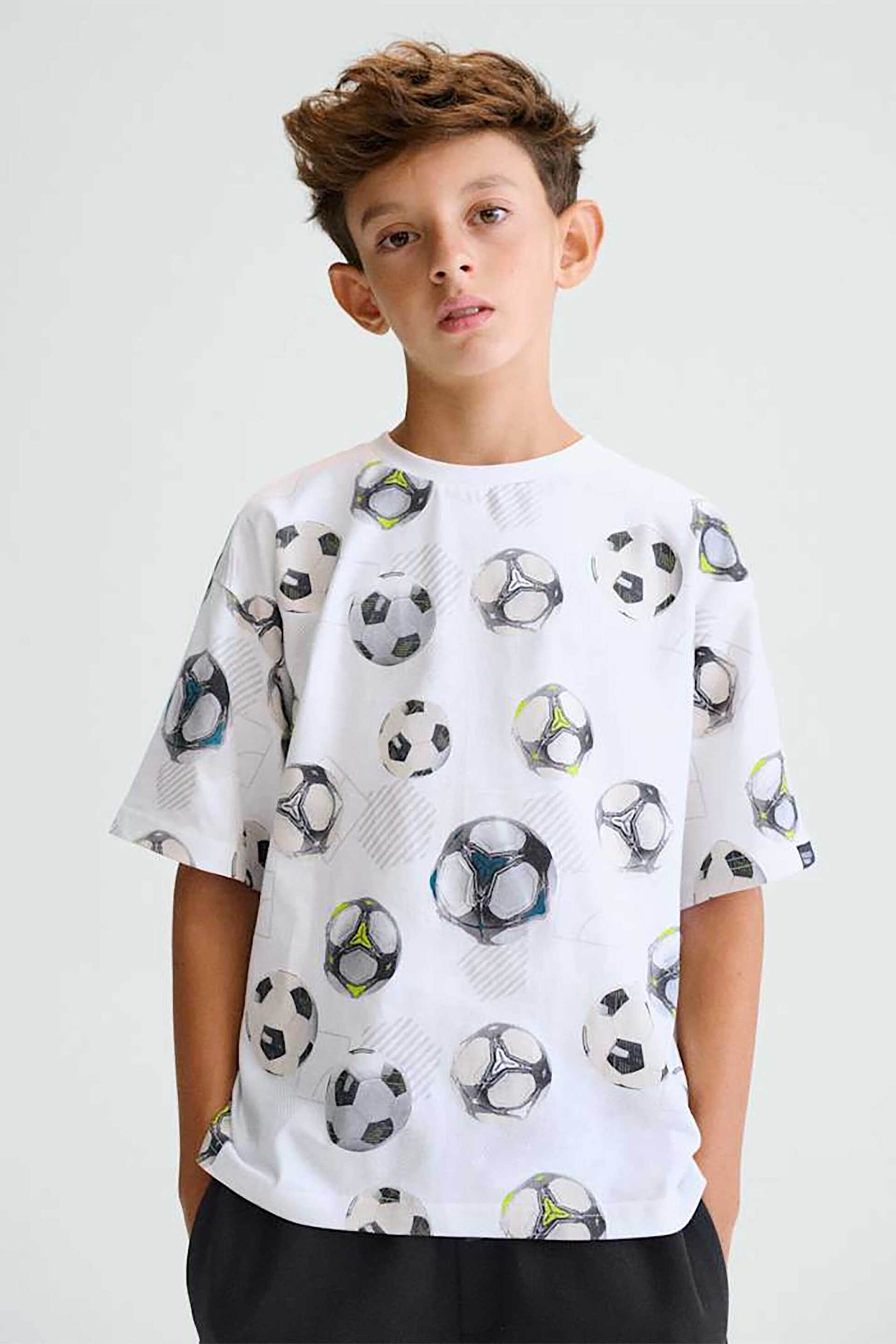 Mayoral παιδική μπλούζα με all-over print - 6038-S26 Λευκό