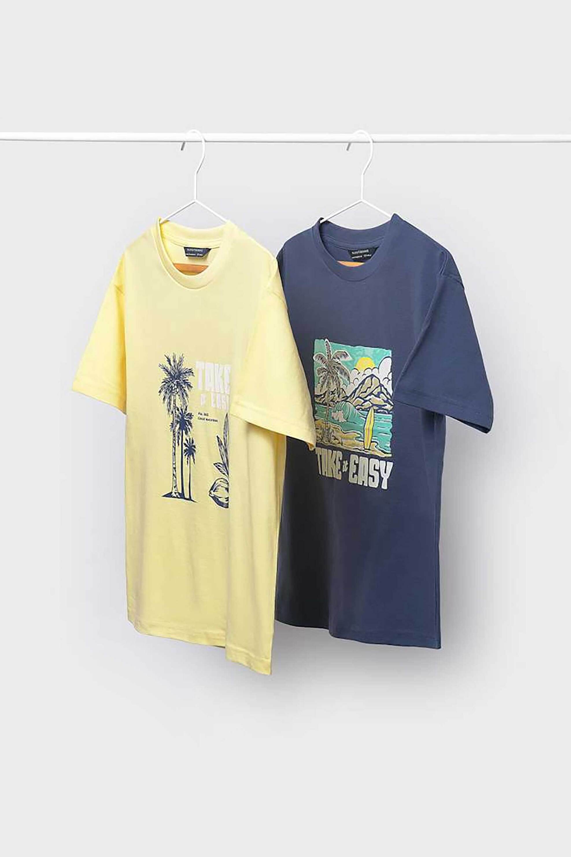 Mayoral σετ παιδικές μπλούζες με print (2 τεμάχια) - 6040-S26 Κίτρινο