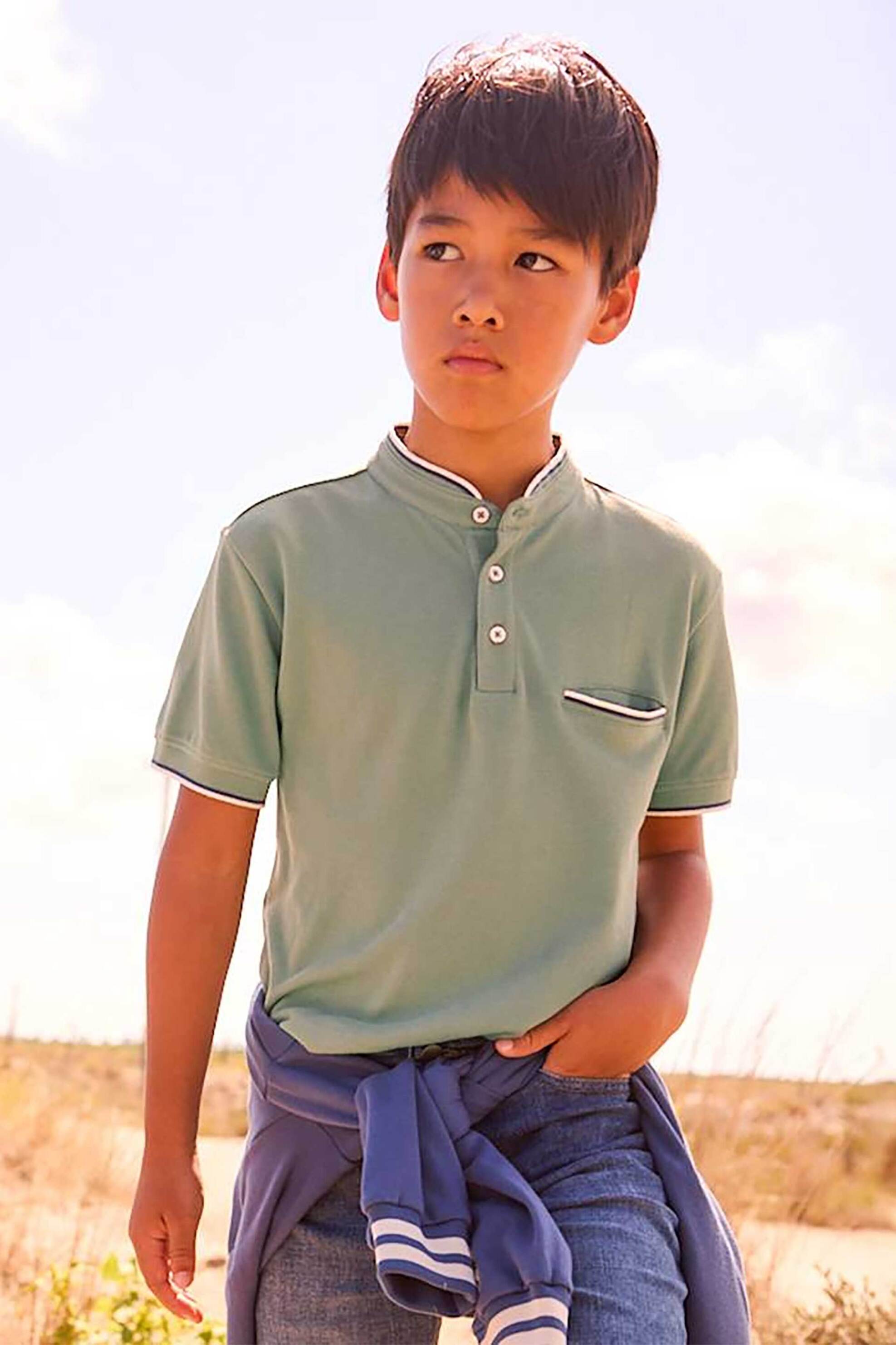 Mayoral παιδική μπλούζα πόλο - 6163-S26 Χακί