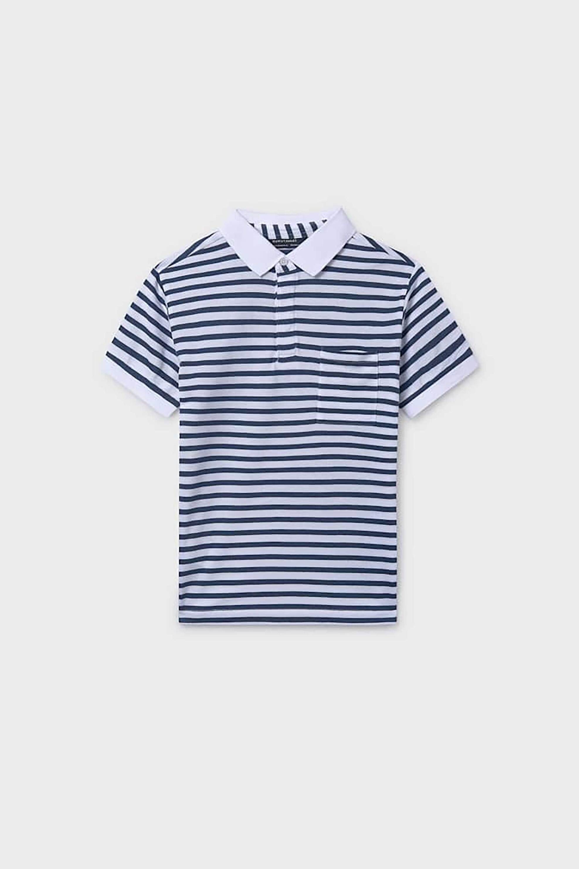 Mayoral παιδική μπλούζα πόλο με ριγέ σχέδιο - 6164-S26 Μπλε Σκούρο