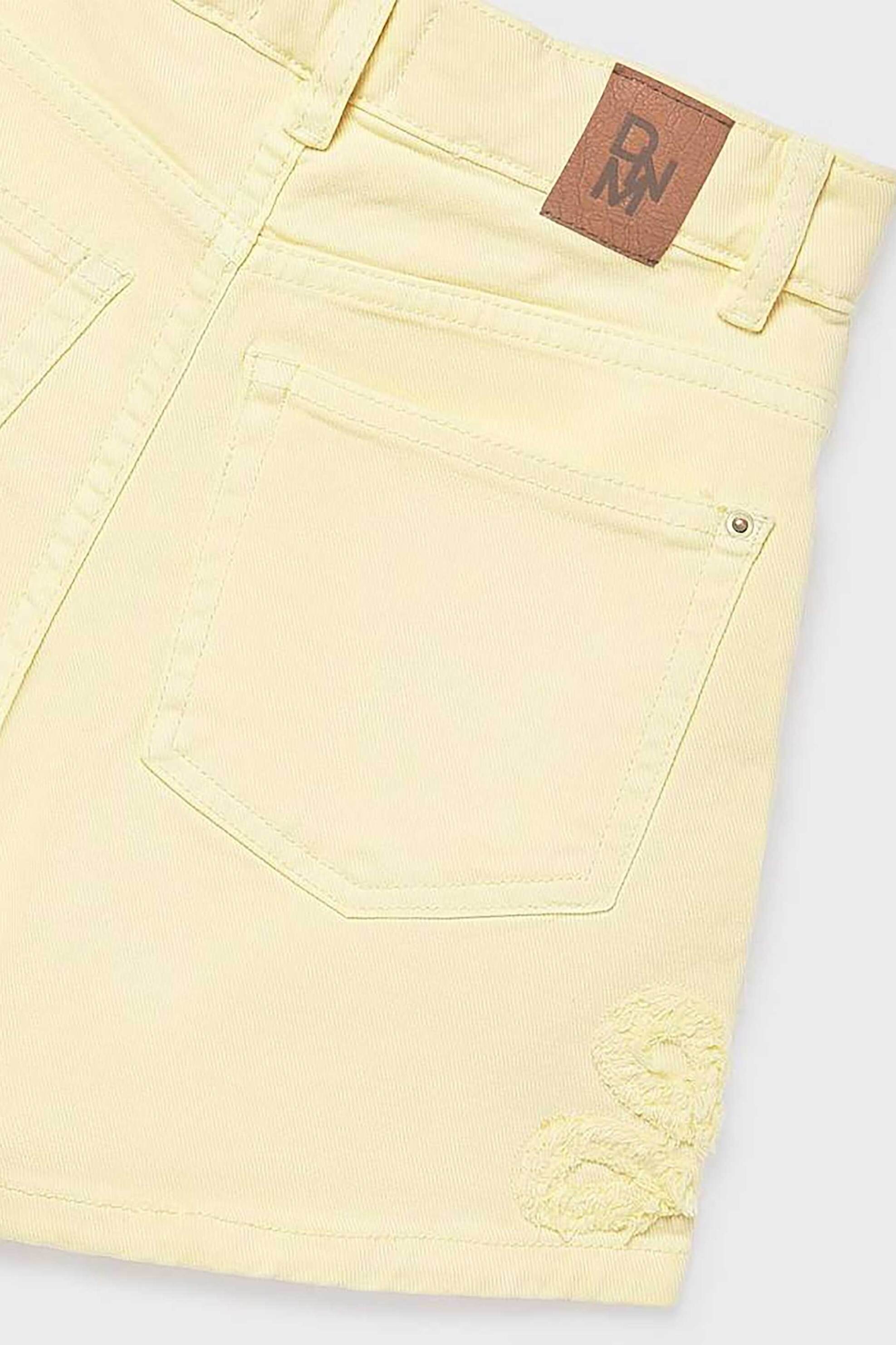 Mayoral Παιδική Βερμούδα Denim Μονόχρωμη με Ανάγλυφα Σχέδια - 6204-S26 Κίτρινο