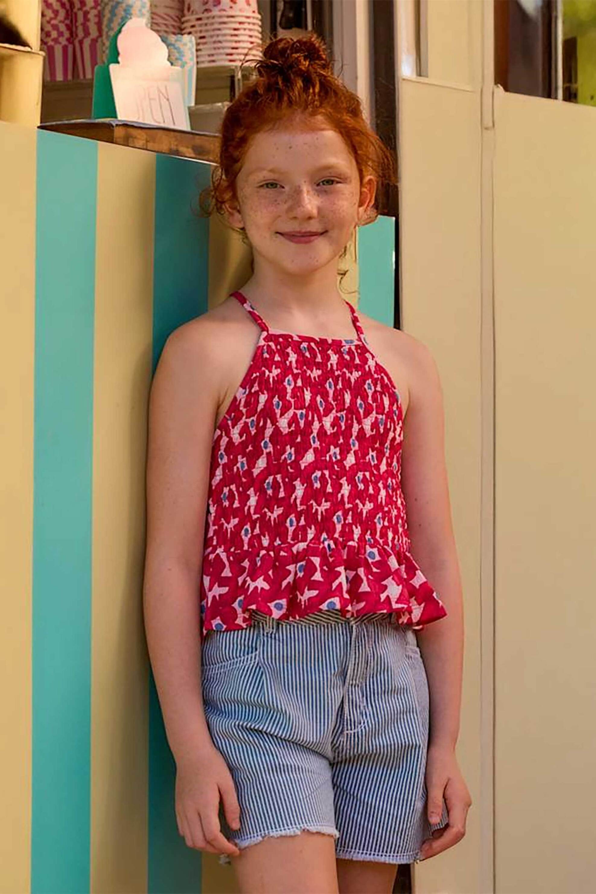 Mayoral παιδική βερμούδα denim με ριγέ σχέδιο - 6205-S26 Μπλε