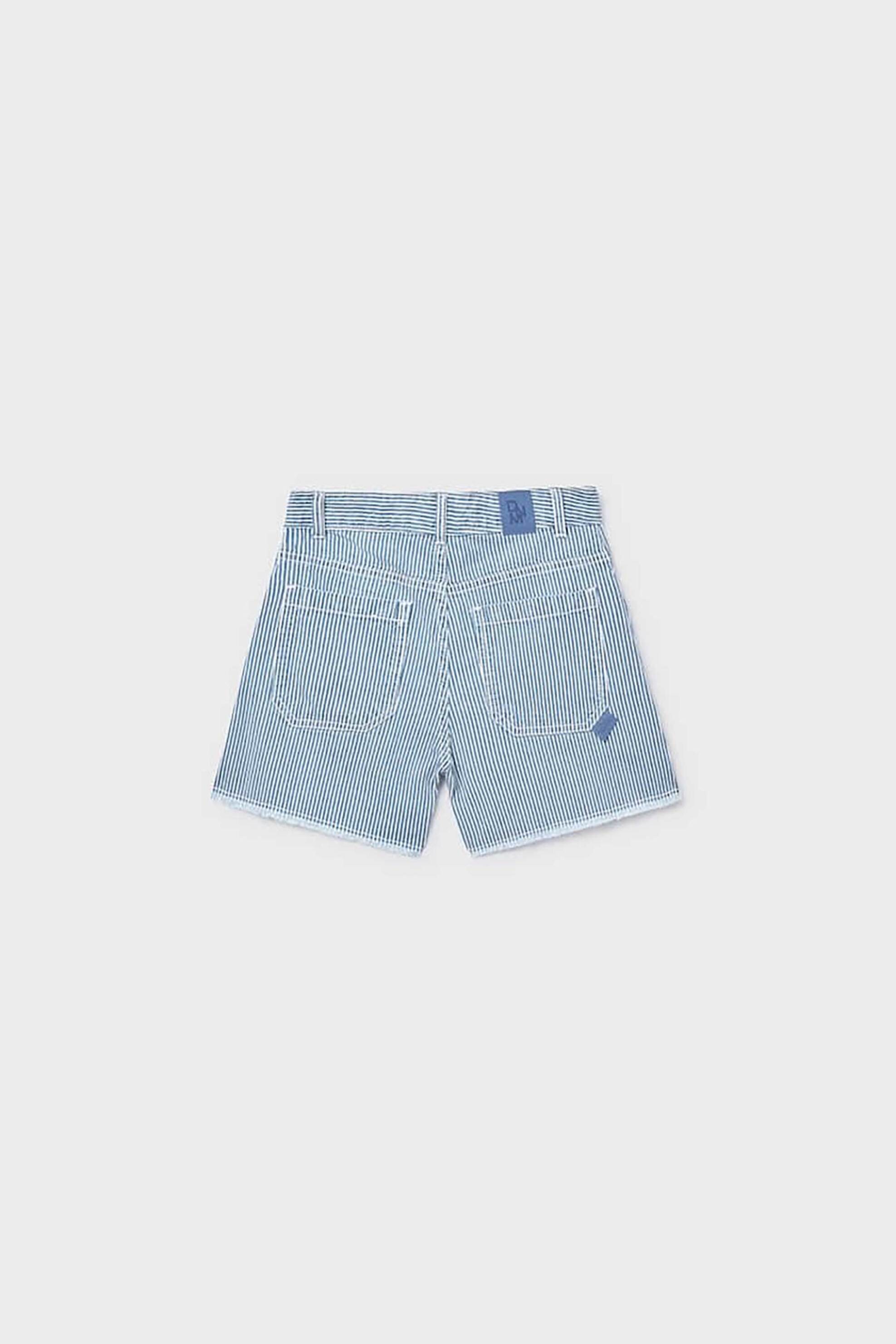Mayoral Παιδική Βερμούδα Denim με Ριγέ Σχέδιο - 6205-S26 Μπλε