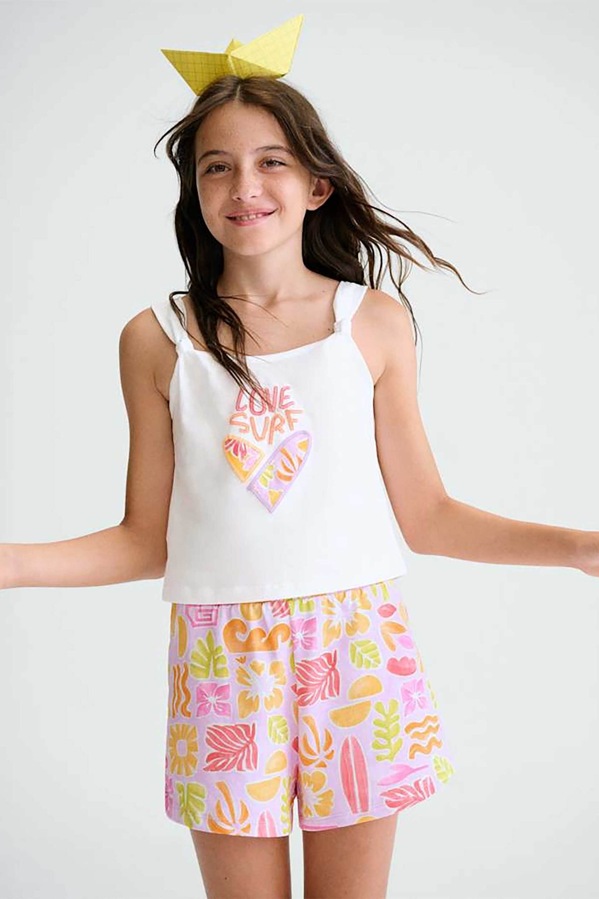 Mayoral παιδικό σετ αμάνικη μπλούζα και σορτς (2 τεμάχια) - 6210-S26 Λιλά