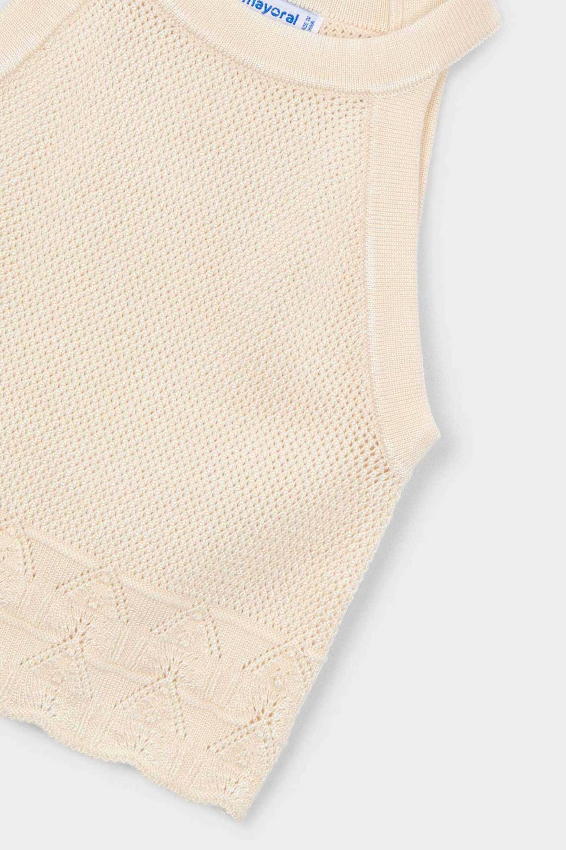 Mayoral Παιδικό Αμάνικο Τοπ με Πλεκτό Σχέδιο Regular Fit - 3027-S26 Μπεζ