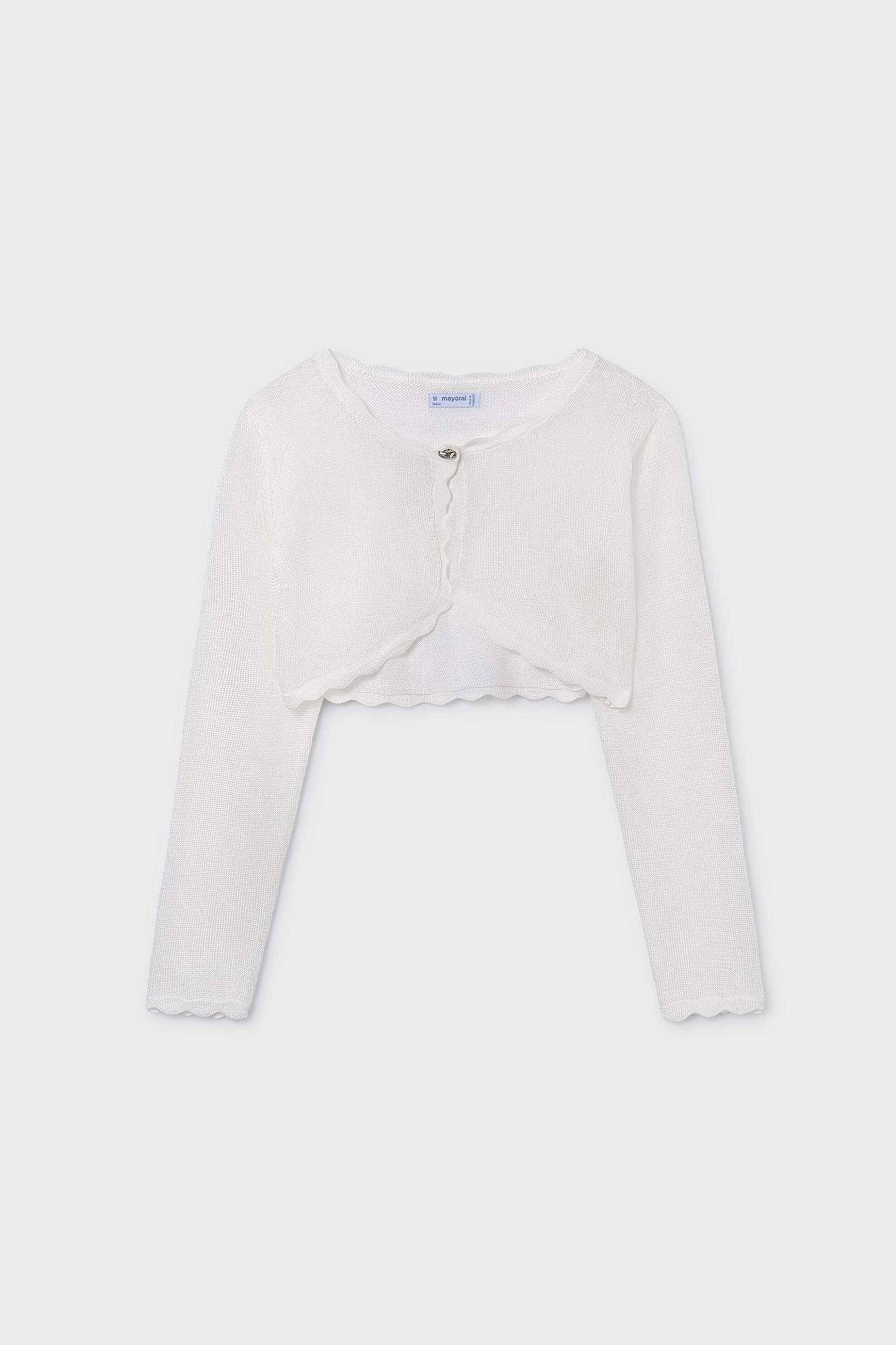 Mayoral παιδική πλεκτή ζακέτα μονόχρωμη - 332-S26 Μπεζ