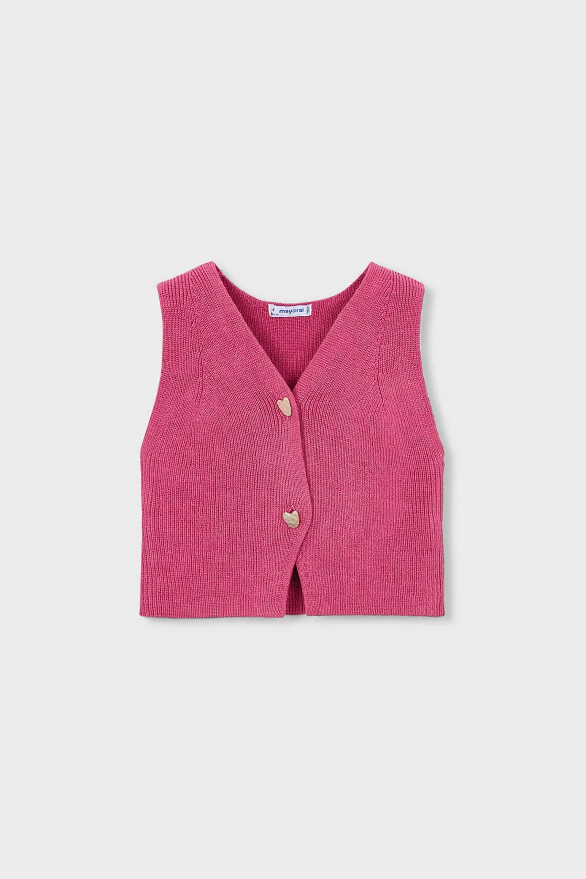 Mayoral παιδικό γιλέκο μονόχρωμο - 3385-S26 Ροζ Ανοιχτό