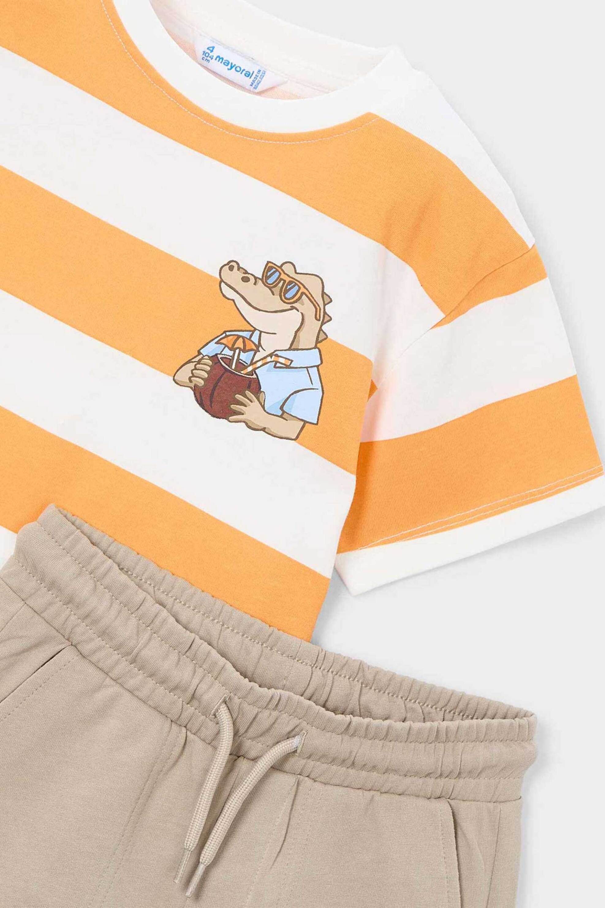 Mayoral Παιδικό Σετ Μπλούζα Και Βερμούδα (2 Τεμάχια) - 3602-S26 Ροδακινί