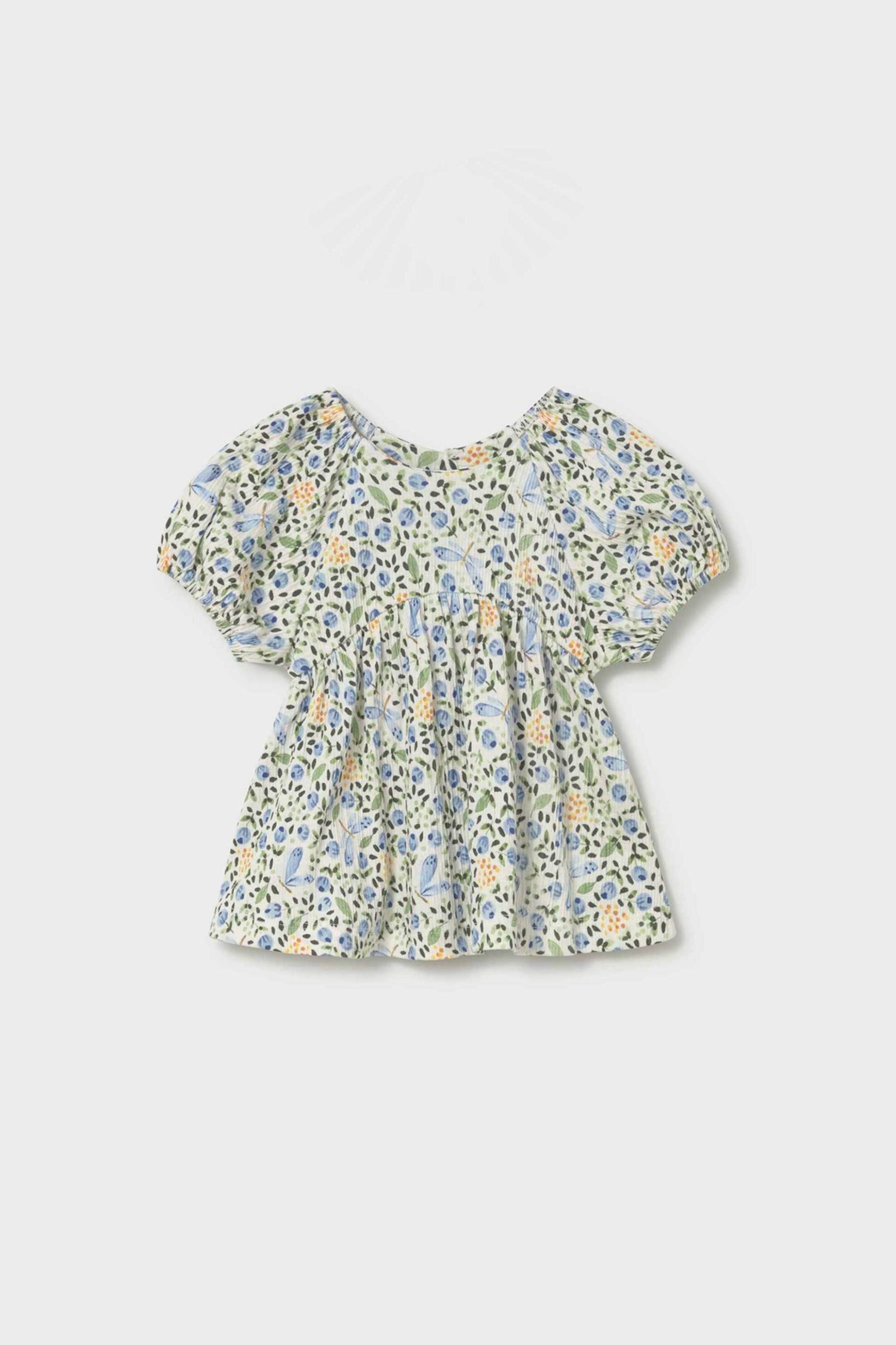 Mayoral βρεφική μπλούζα με floral print - 1105-S26 Σιελ