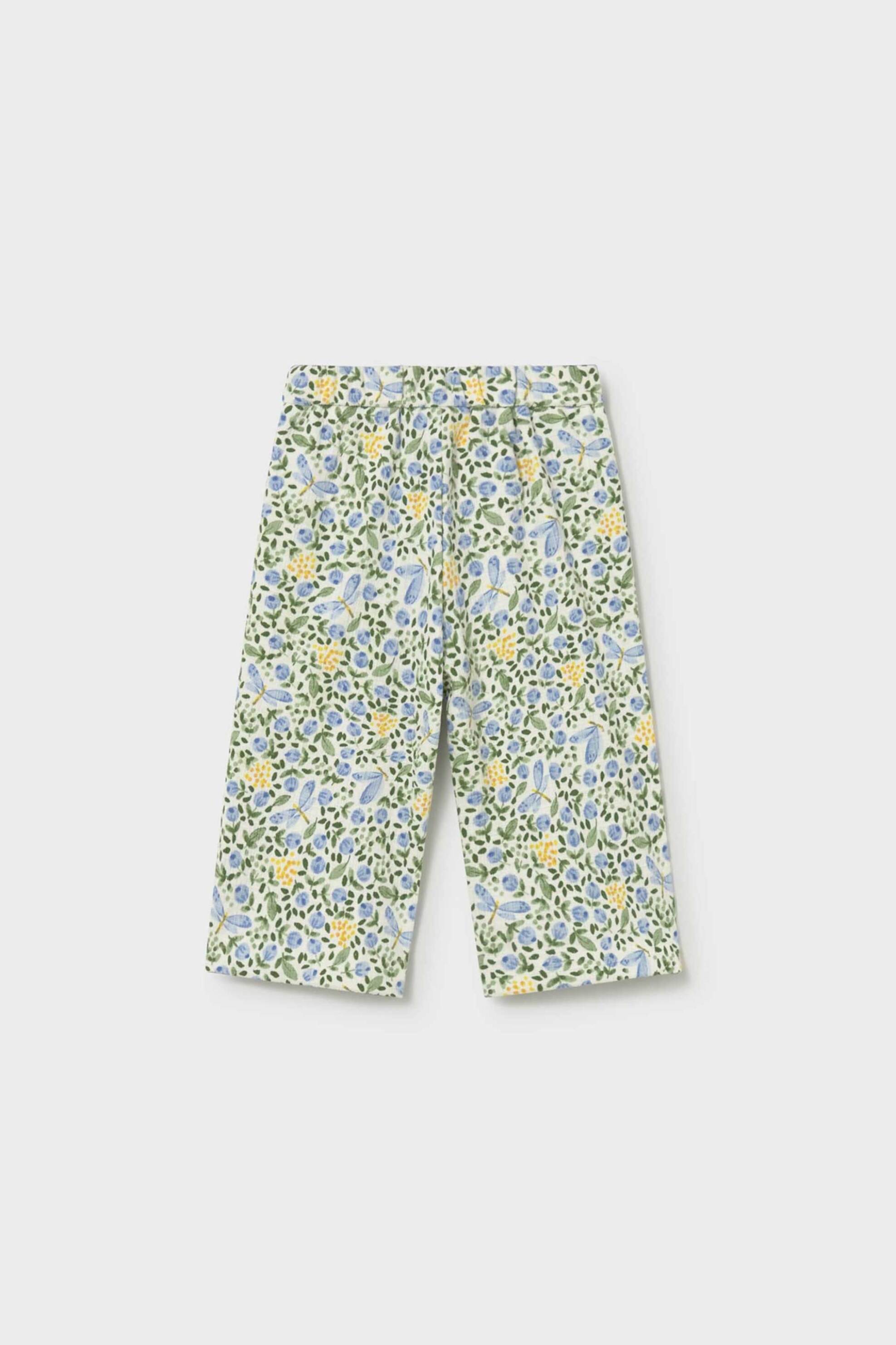 Mayoral Βρεφικό Παντελόνι με Ελαστική Μέση Και Floral Print - 1509-S26 Σιελ