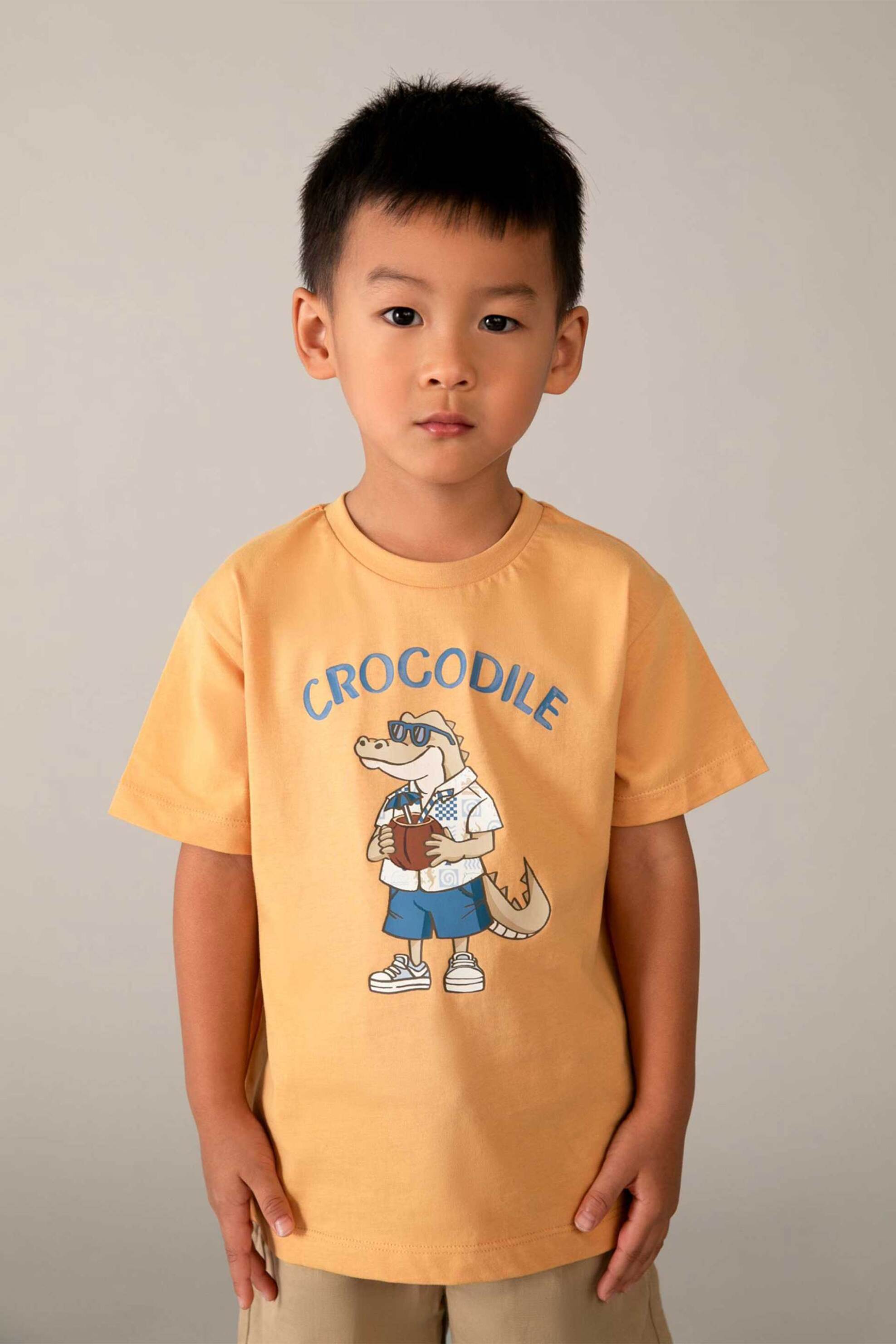 Mayoral παιδικό T-shirt με print Regular Fit - 3062-S26 Ροδακινί