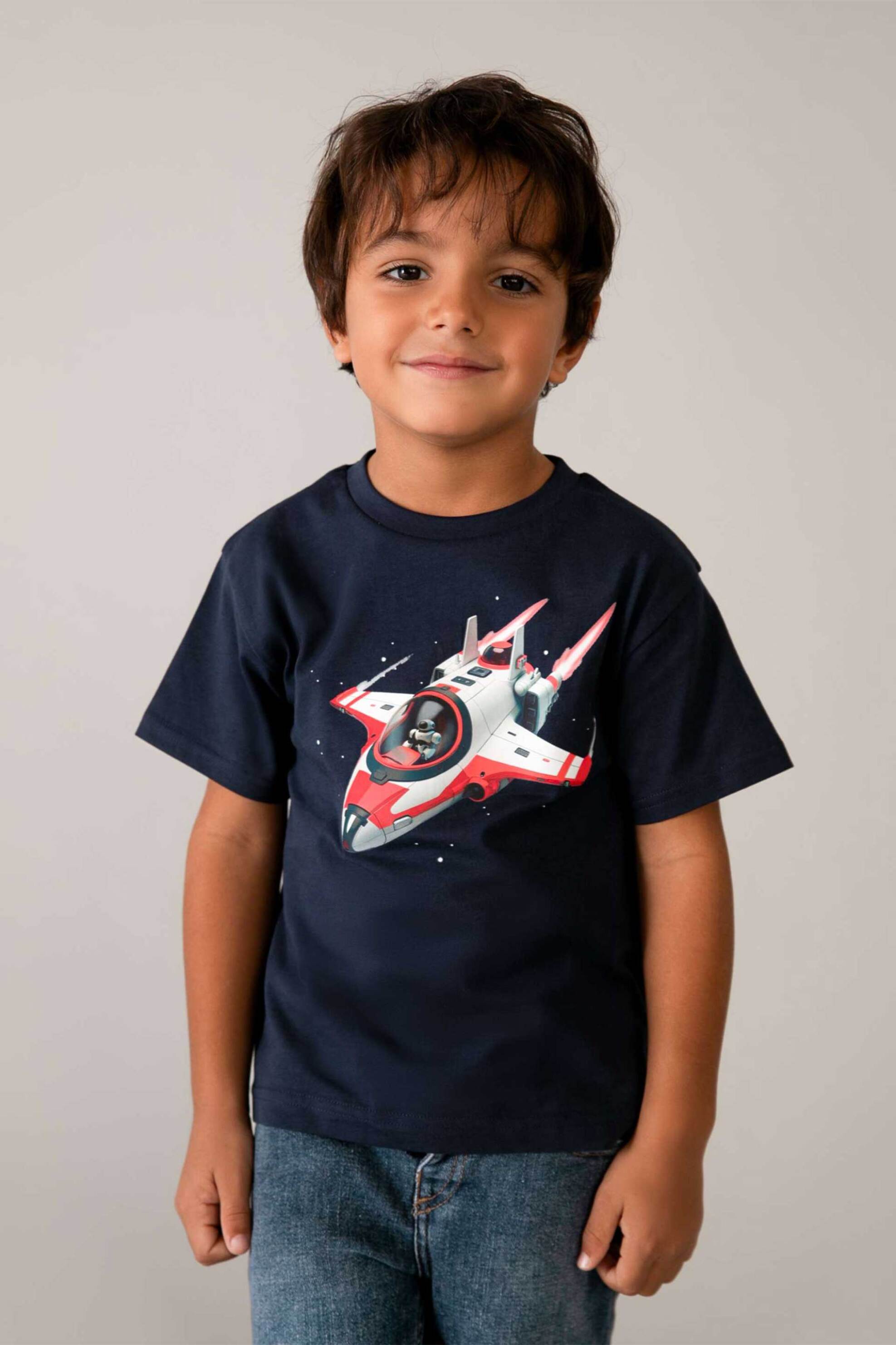 Mayoral παιδικό T-shirt με print Regular Fit - 3067-S26 Μπλε Σκούρο