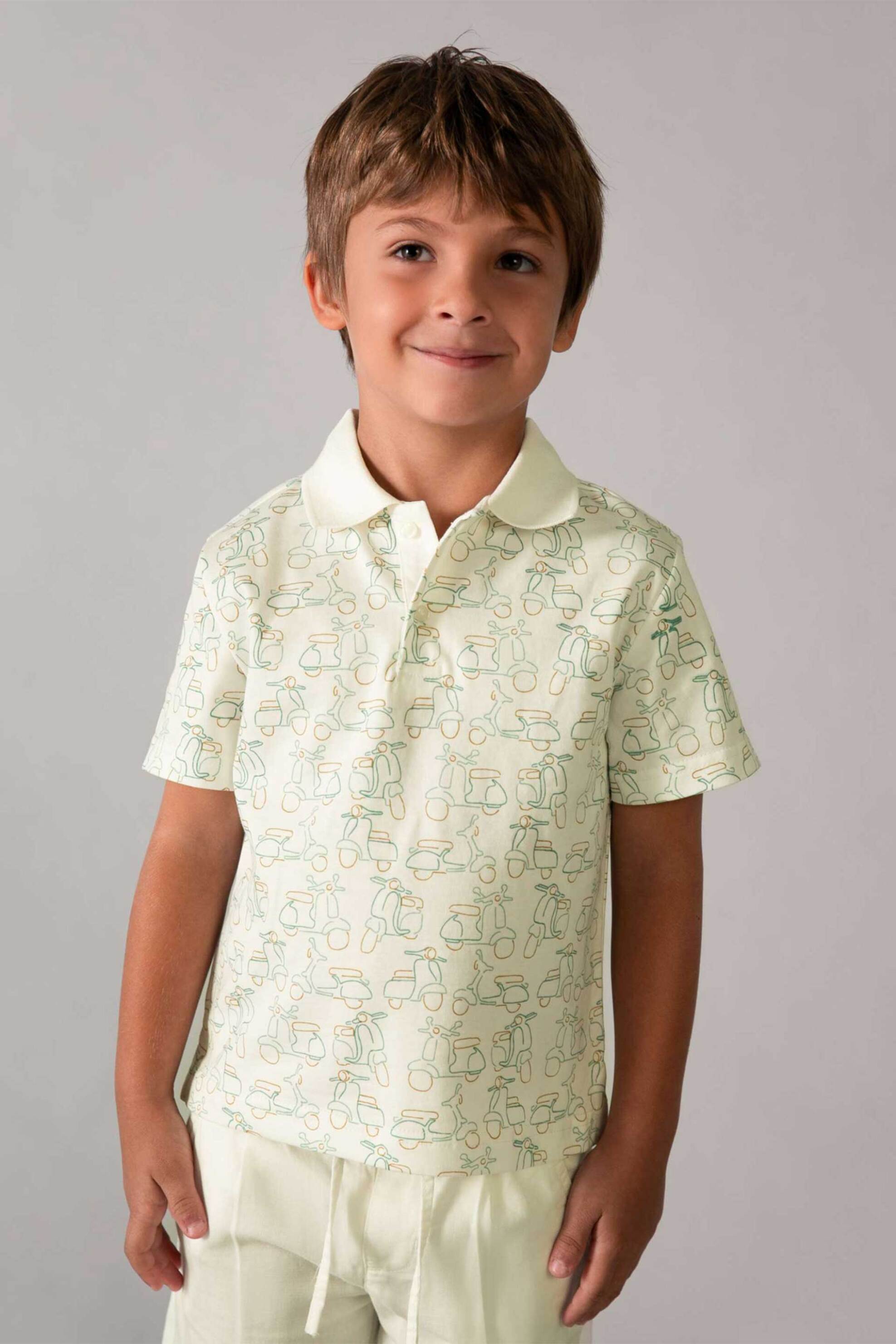 Mayoral παιδική μπλούζα πόλο με all-over print - 3104-S26 Πράσινο