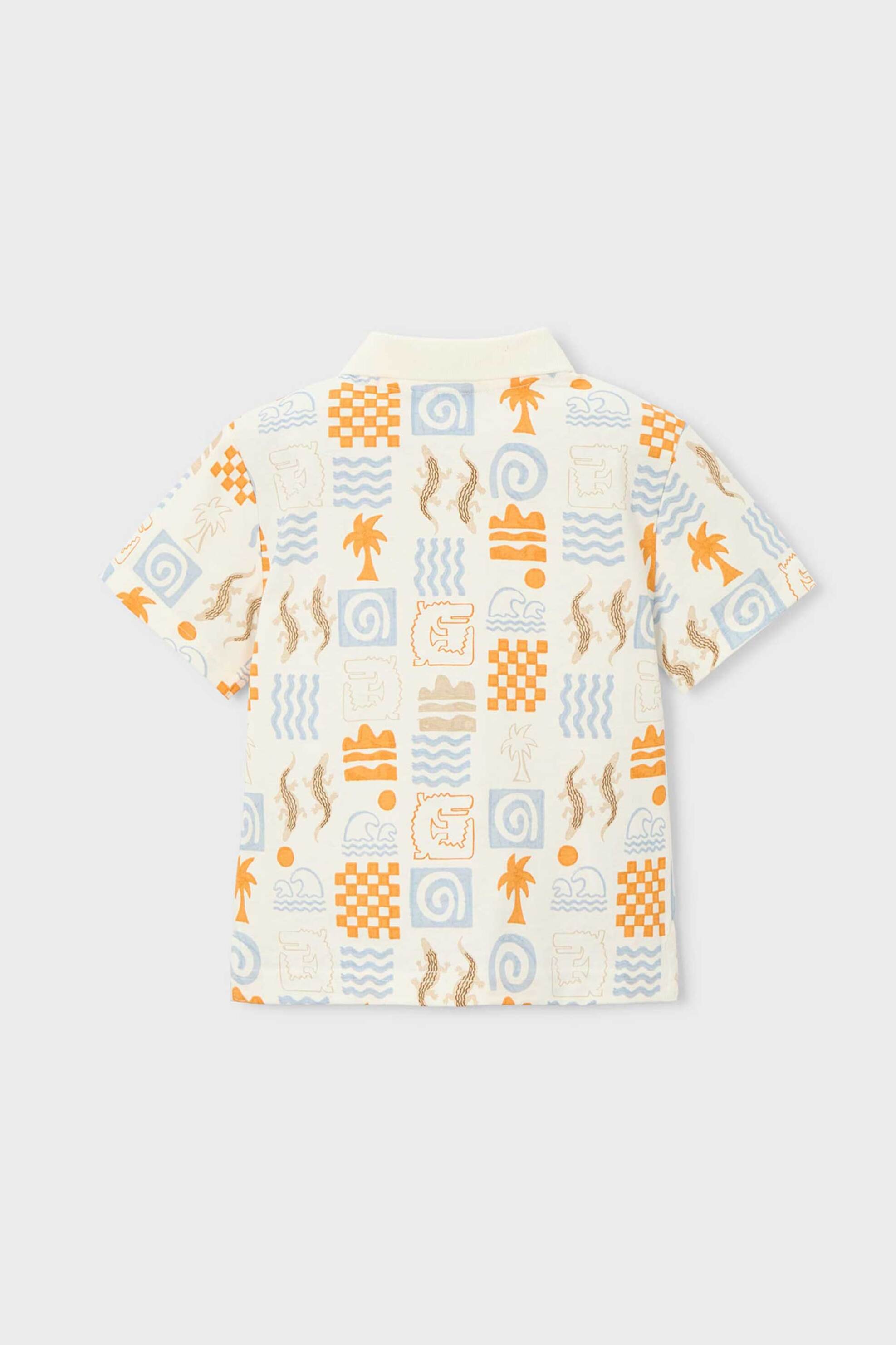 Mayoral Παιδική Μπλούζα Πόλο με All-Over Print - 3104-S26 Κοραλί