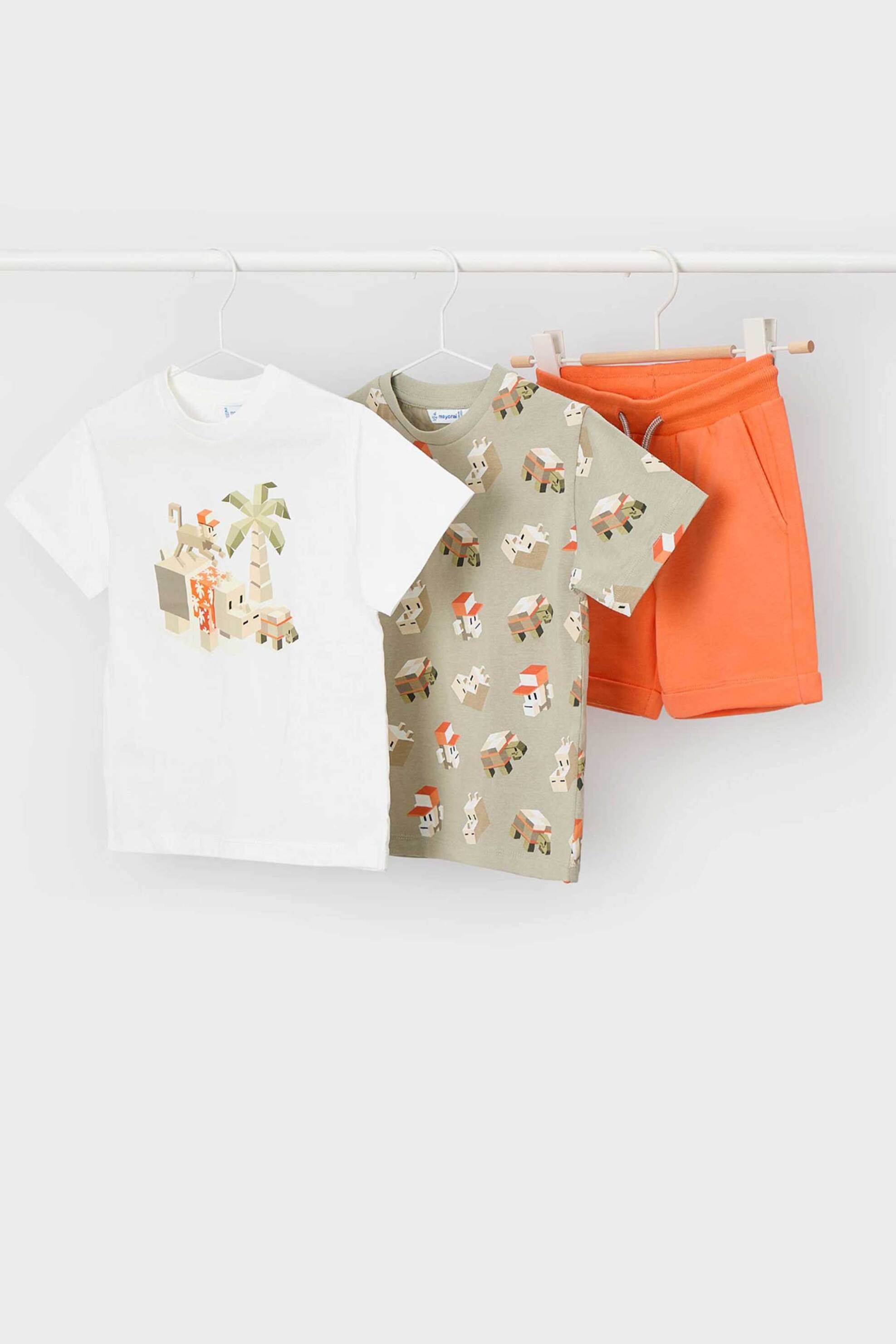Mayoral βρεφικό σετ μπλούζες και βερμούδα (3 τεμάχια) - 3609-S26 Πράσινο