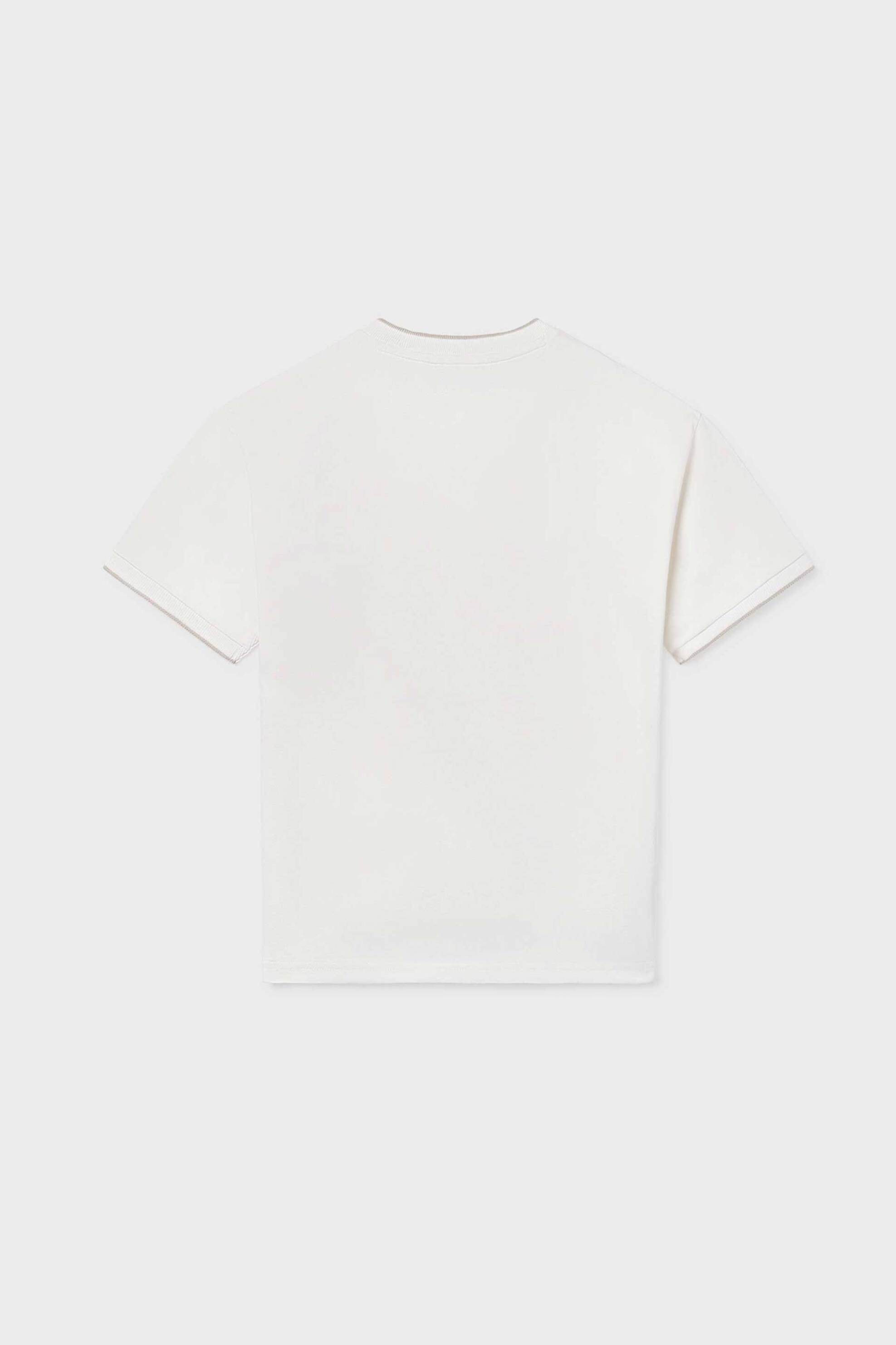 Mayoral Παιδικό T-Shirt με Τσεπάκι Μονόχρωμο Regular Fit - 6030-S26 Κρέμ