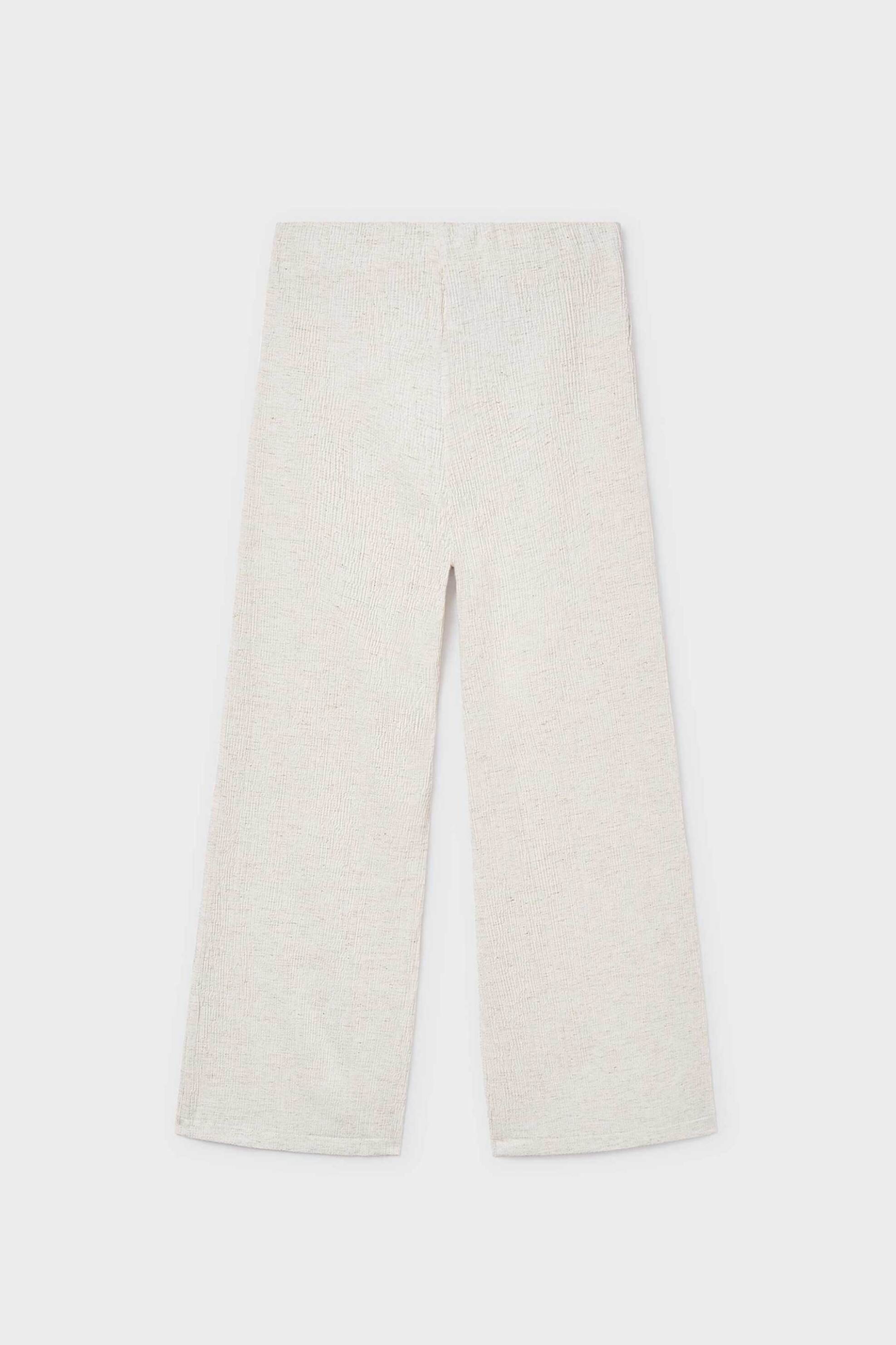 Mayoral Παιδικό Λινό Παντελόνι με Αγκράφα Wide Leg - 6547-S26 Μπεζ