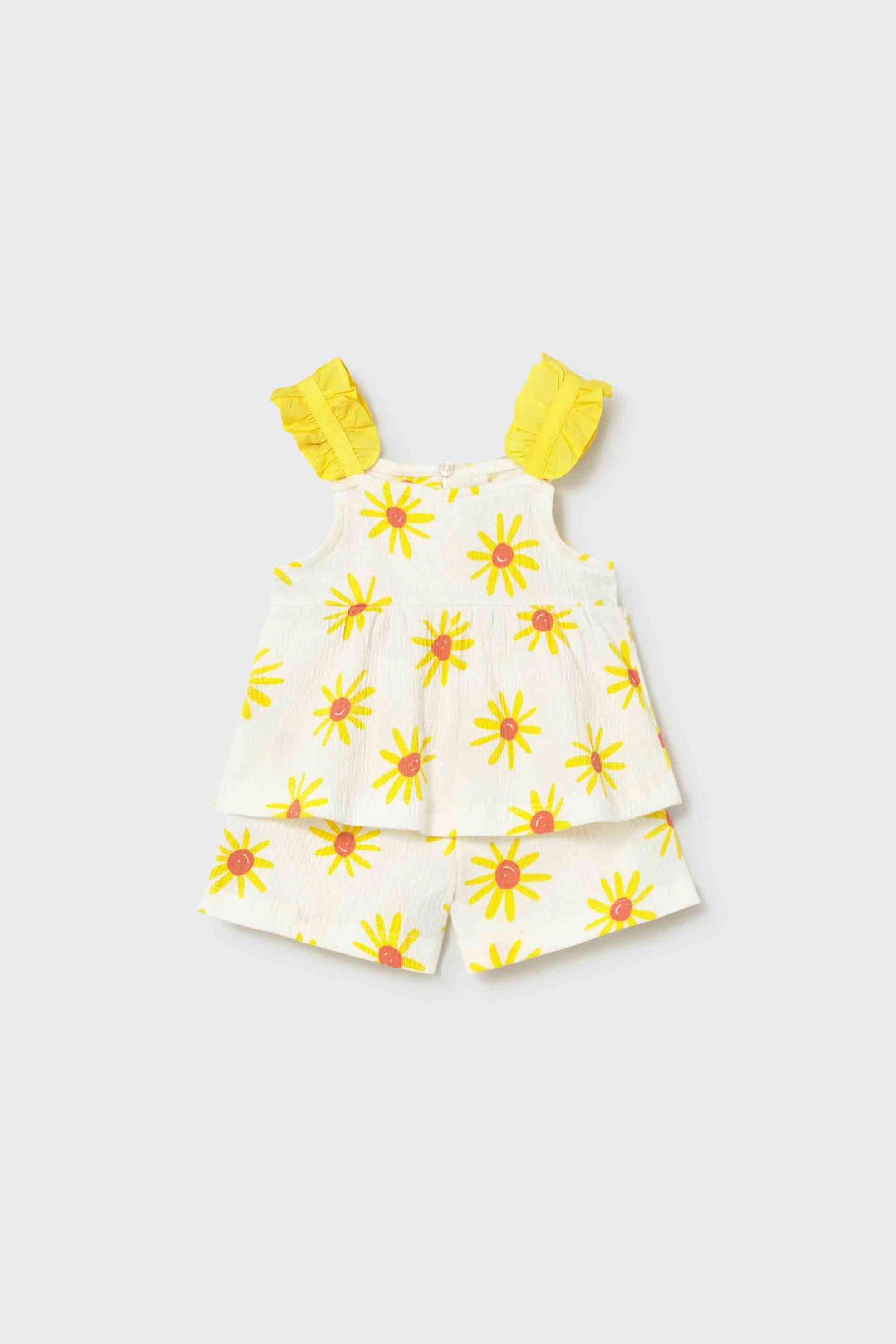 Mayoral βρεφικό σετ αμάνικη μπλούζα και σορτς (2 τεμάχια) - 1207-S26 Κίτρινο