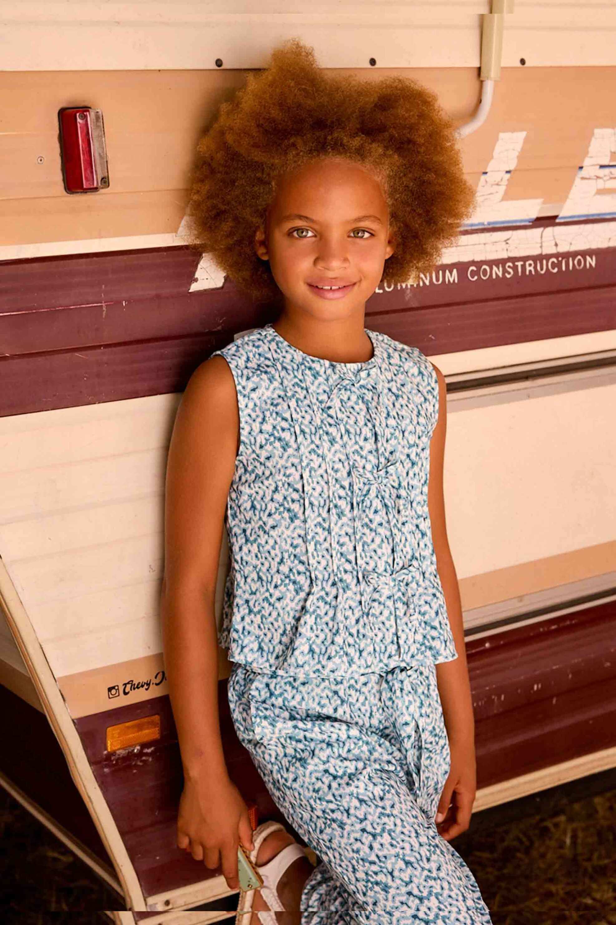 Mayoral παιδικό αμάνικο τοπ με all-over print Regular Fit - 6023-S26 Πετρόλ