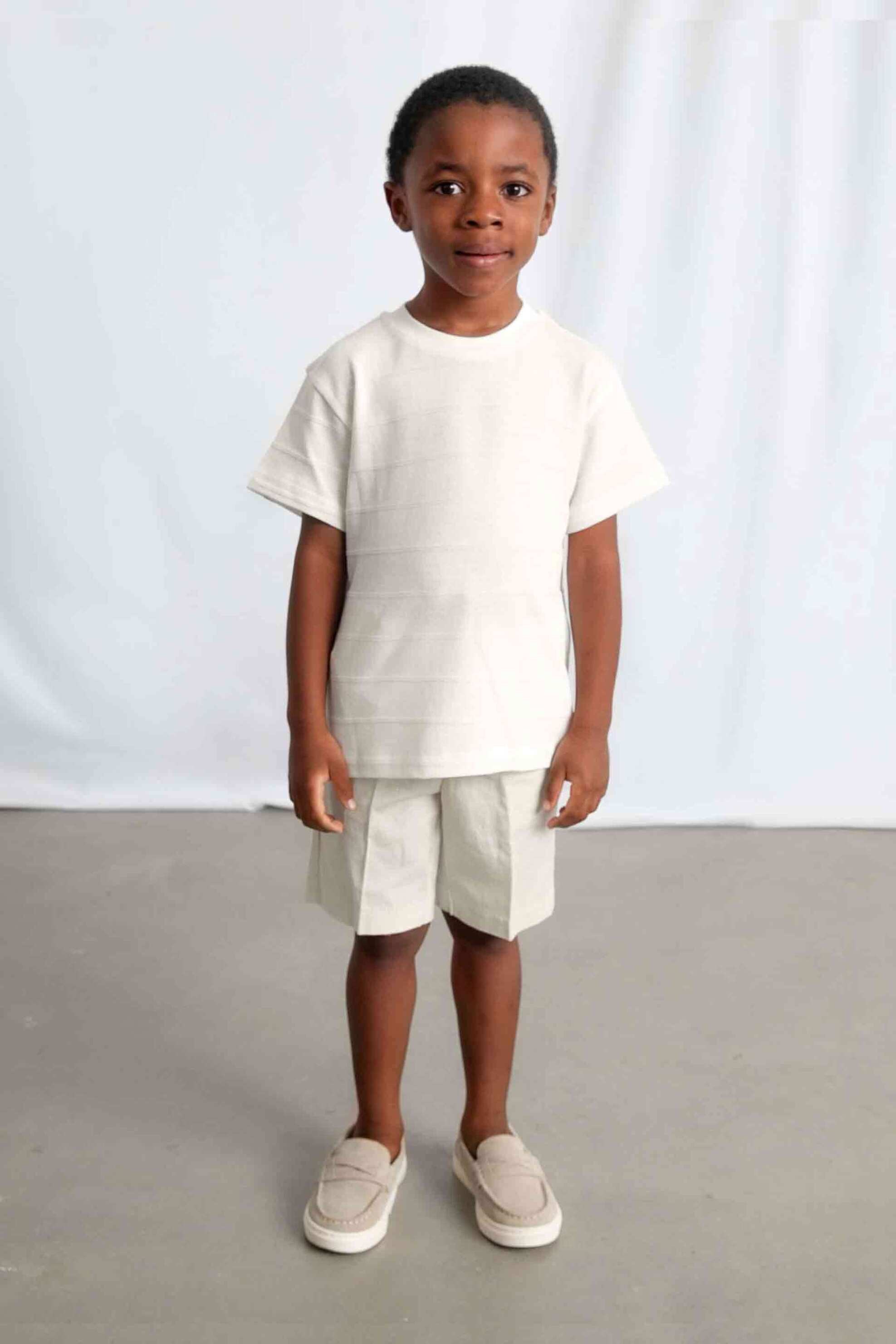 Mayoral παιδικό T-shirt με ανάγλυφο σχέδιο Regular Fit - 3061-S26 Κρέμ