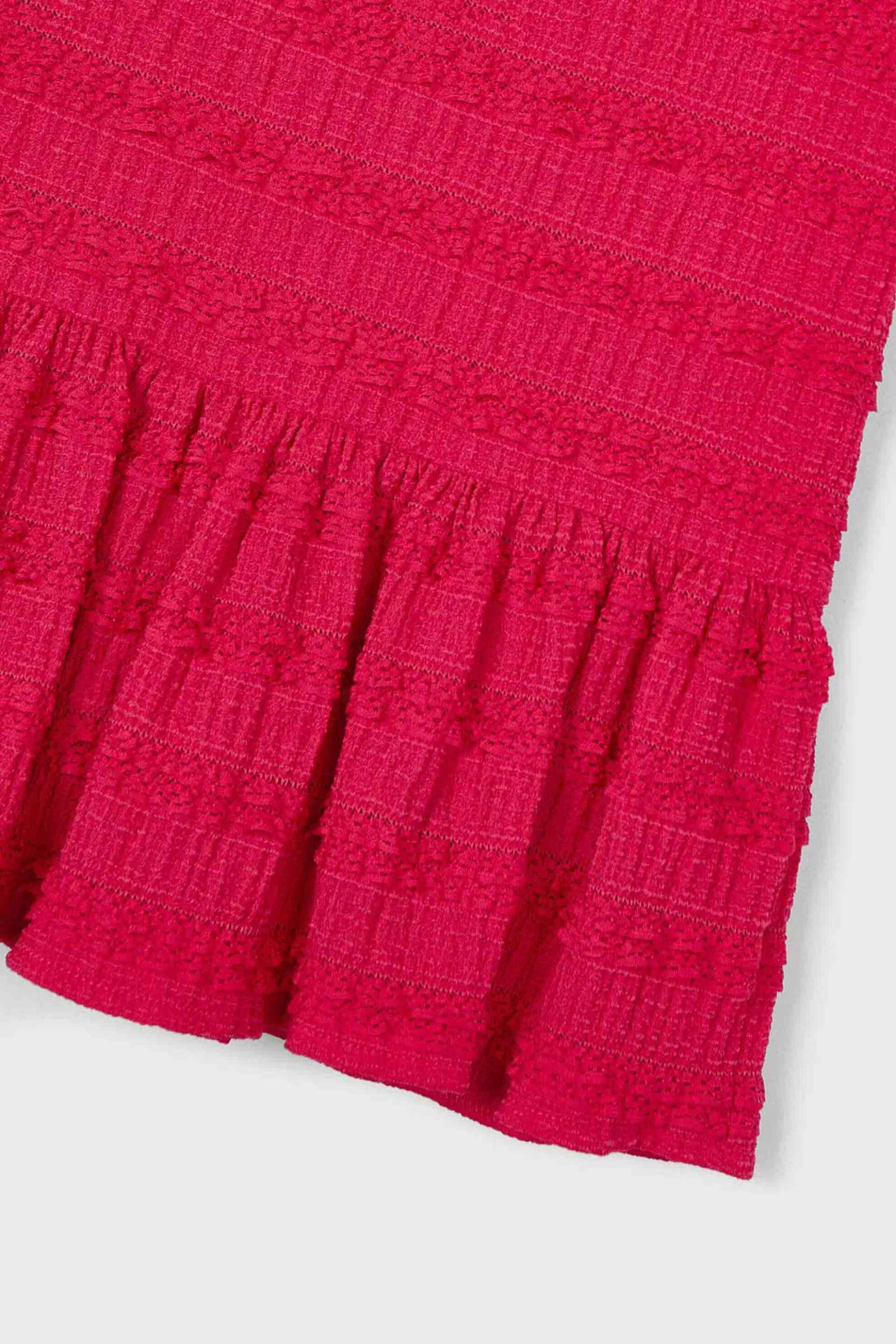 Mayoral παιδικό φόρεμα αμάνικο ανάγλυφο σχέδιο - 3945-S26 Κόκκινο φωτογραφία