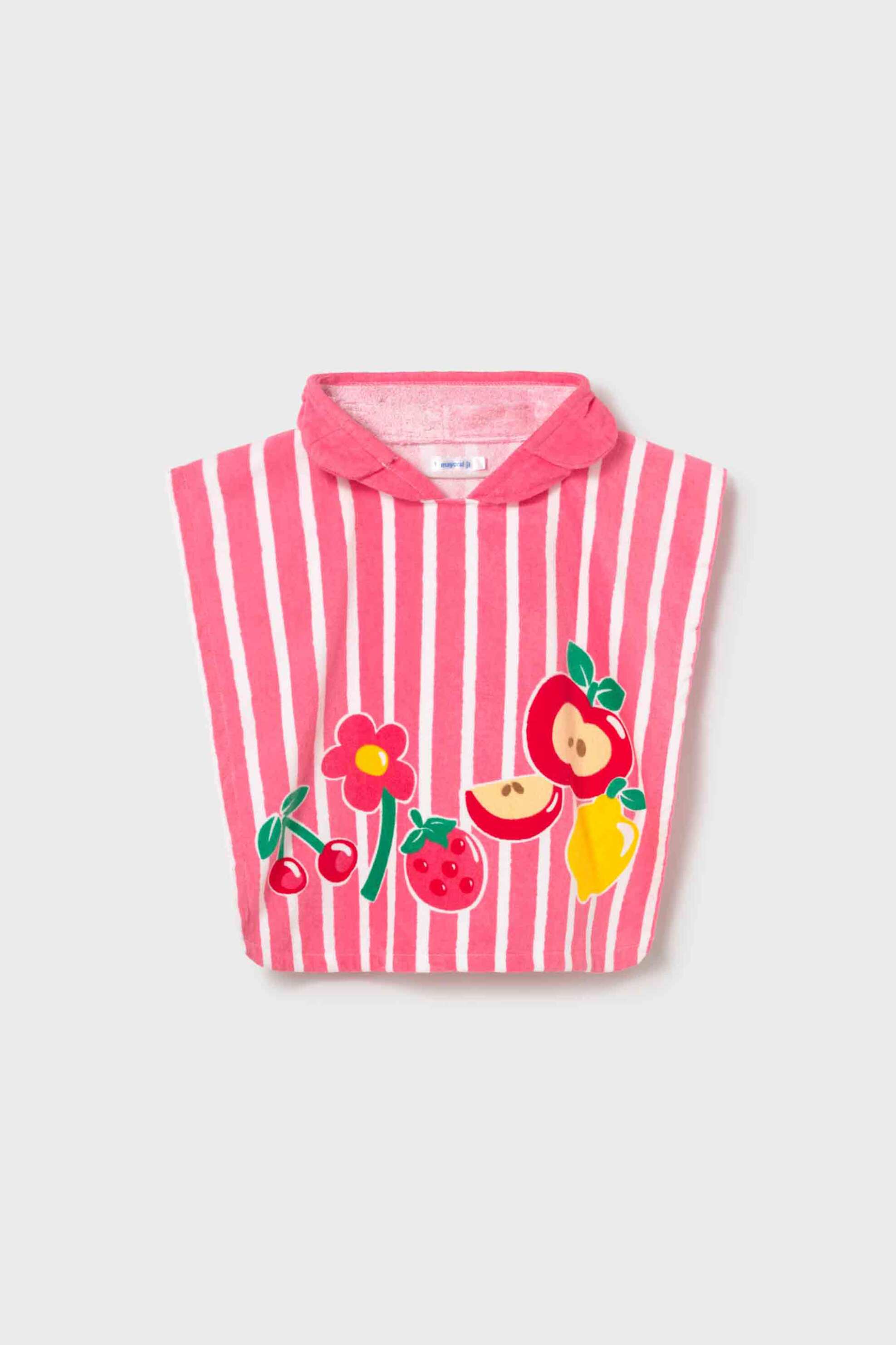 Mayoral βρεφικό πόντσο θαλάσσης με all-over print - 10165-S26 Ροζ