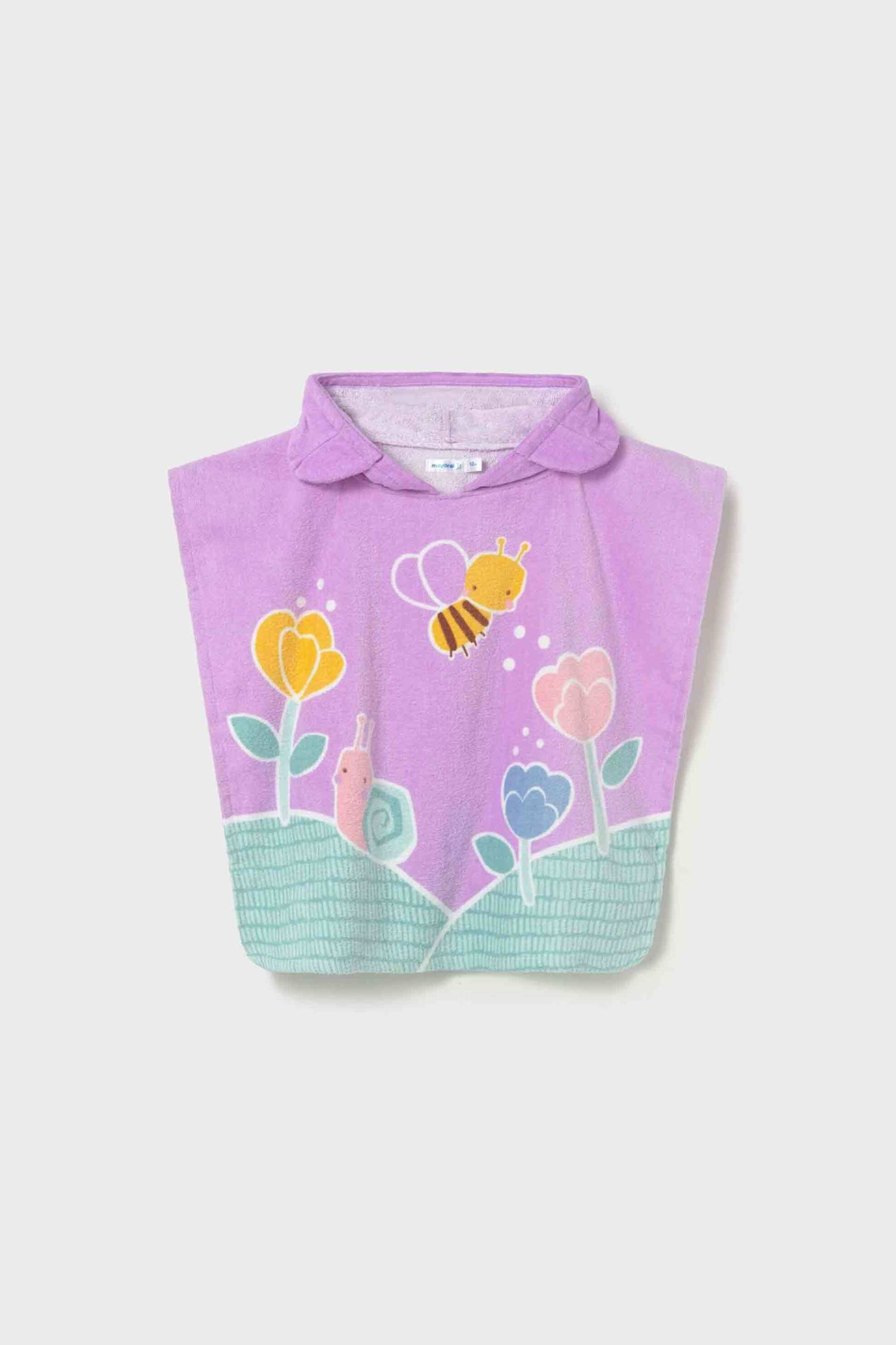 Mayoral βρεφικό πόντσο θαλάσσης με all-over print - 10165-S26 Λιλά