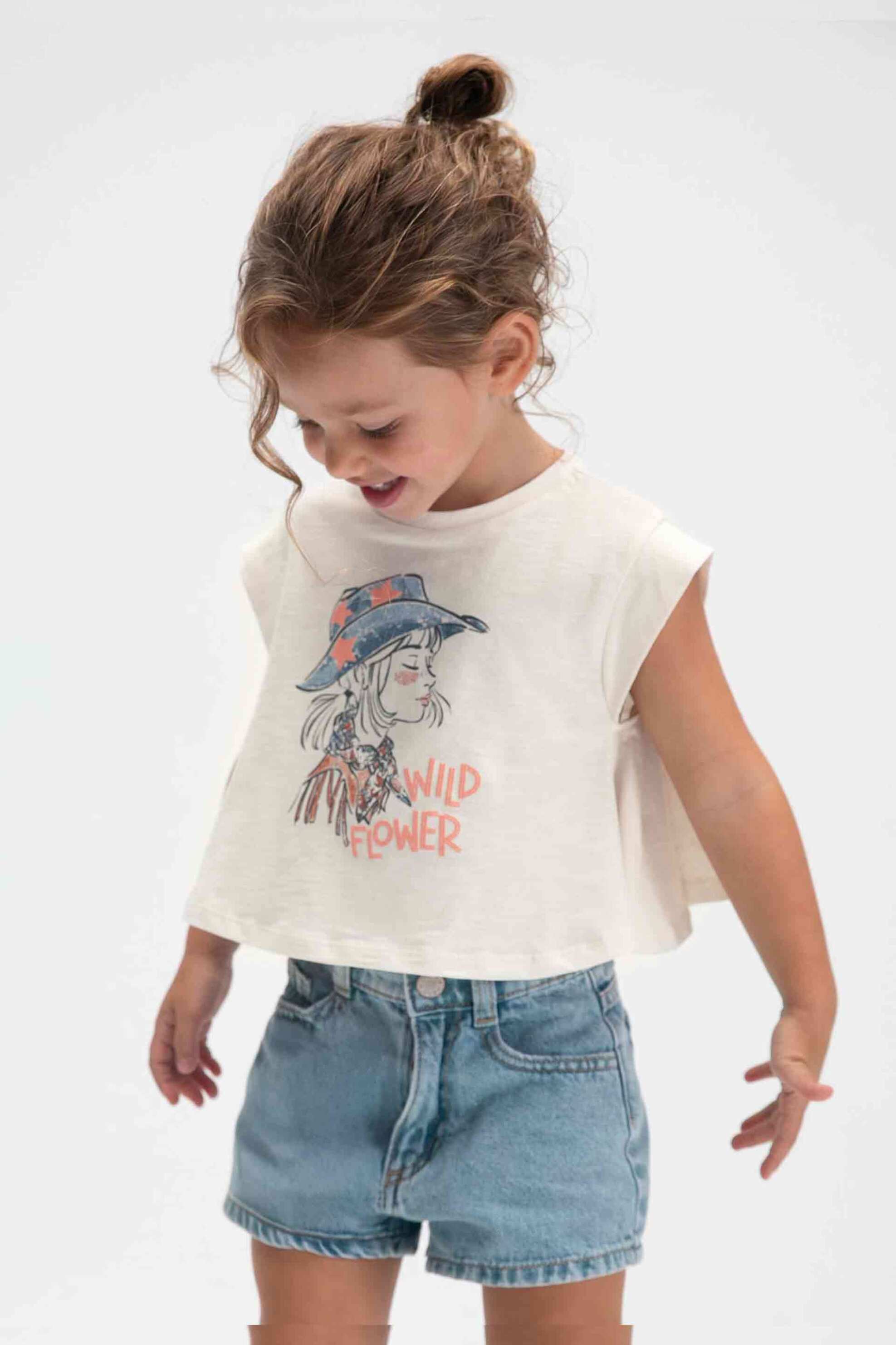 Mayoral παιδικό T-shirt με print Regular Fit - 3006-S26 Μπεζ